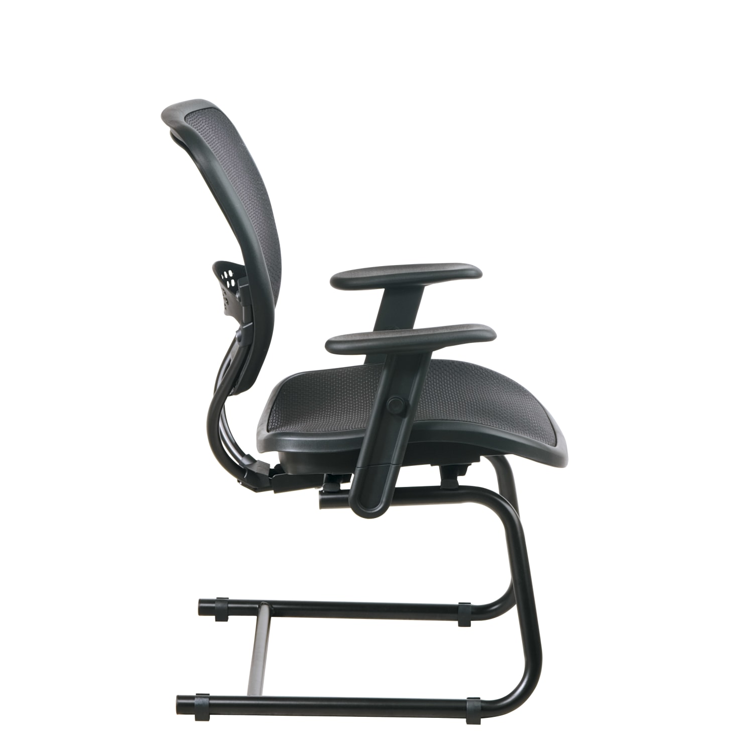 Office Star Space Seating 55 Series Air Grid Deluxe Visitors Chair, Black - Image 3