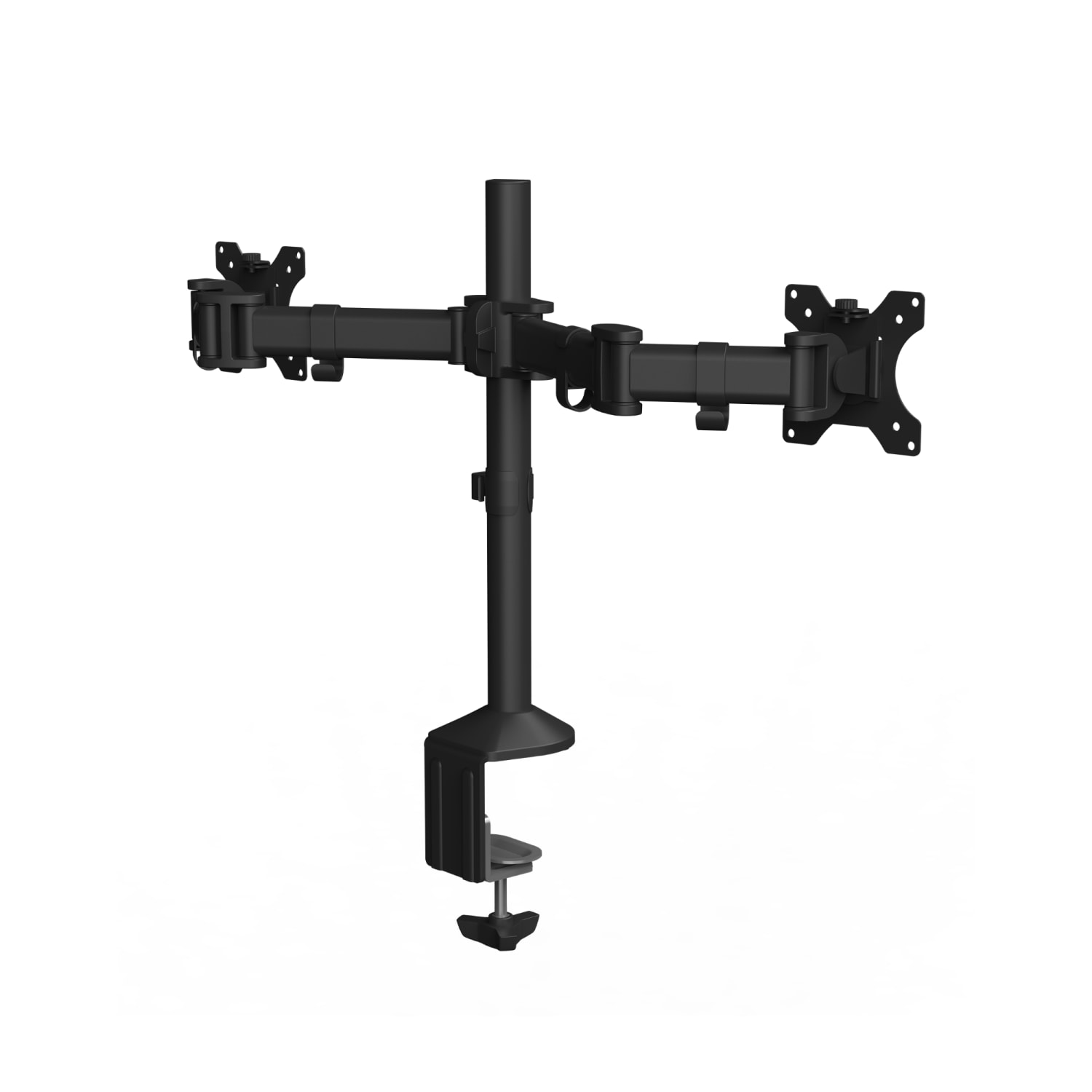 Fellowes Reflex Dual Monitor Arms, 21-3/4inH x 4-1/2inW x 28-5/8inD, Black