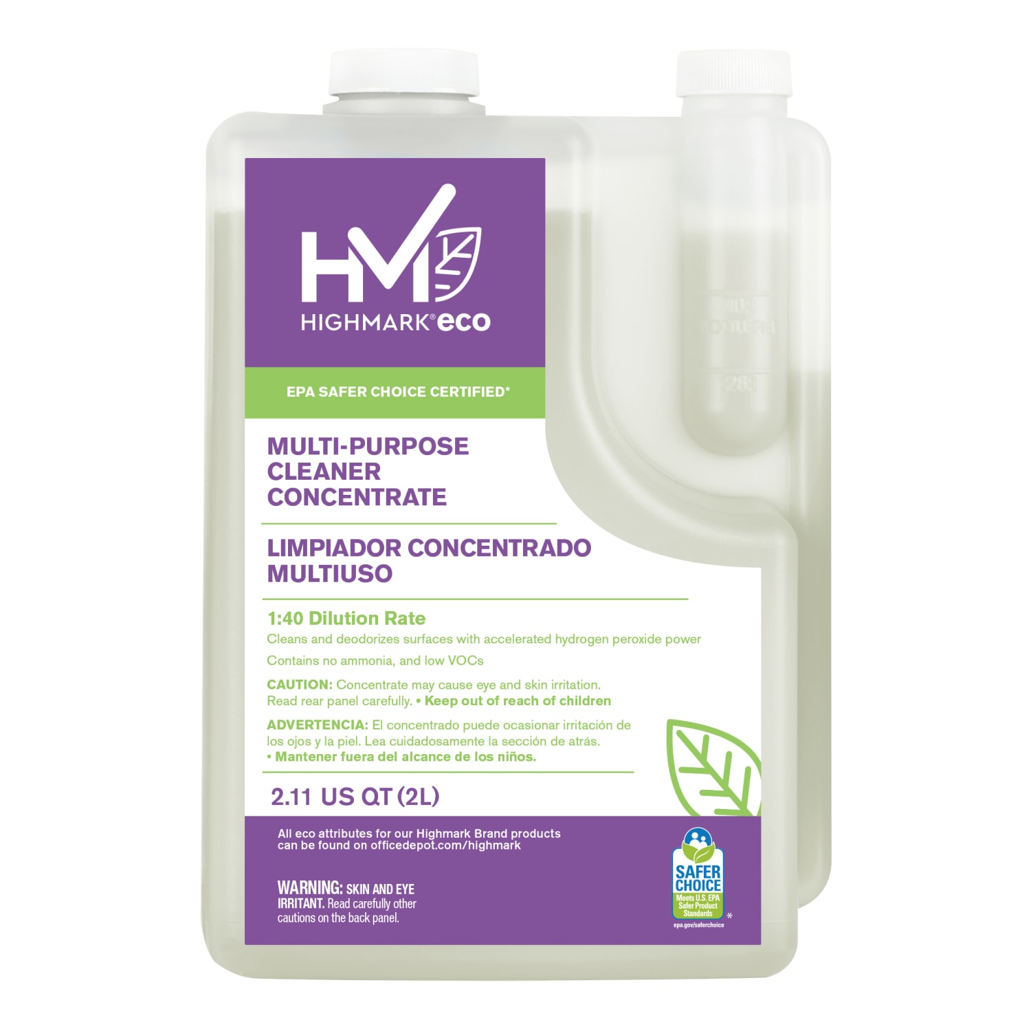 Highmark ECO Multi-Purpose Cleaner Concentrate, 2 Liters, Case Of 4 Bottles - Image 3