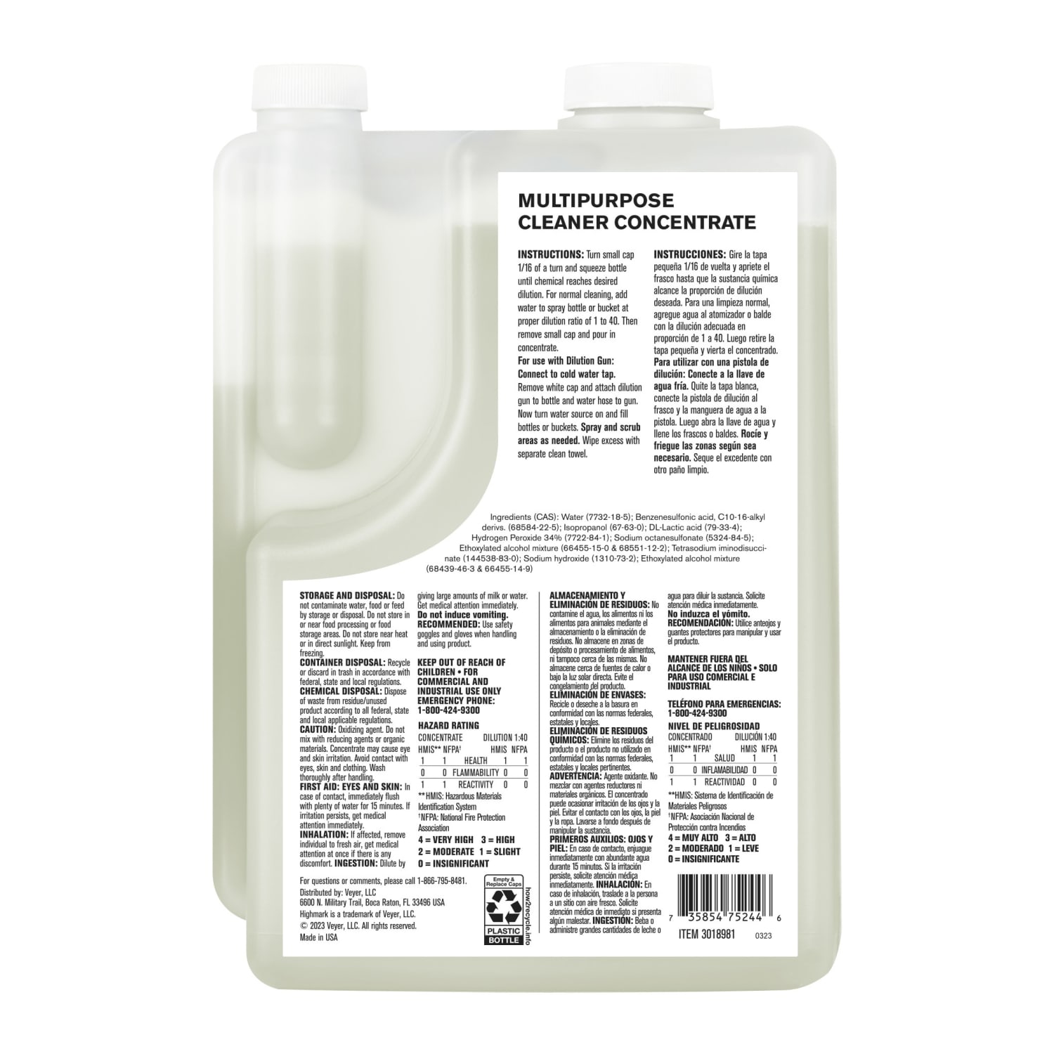 Highmark ECO Multi-Purpose Cleaner Concentrate, 2 Liters, Case Of 4 Bottles - Image 4