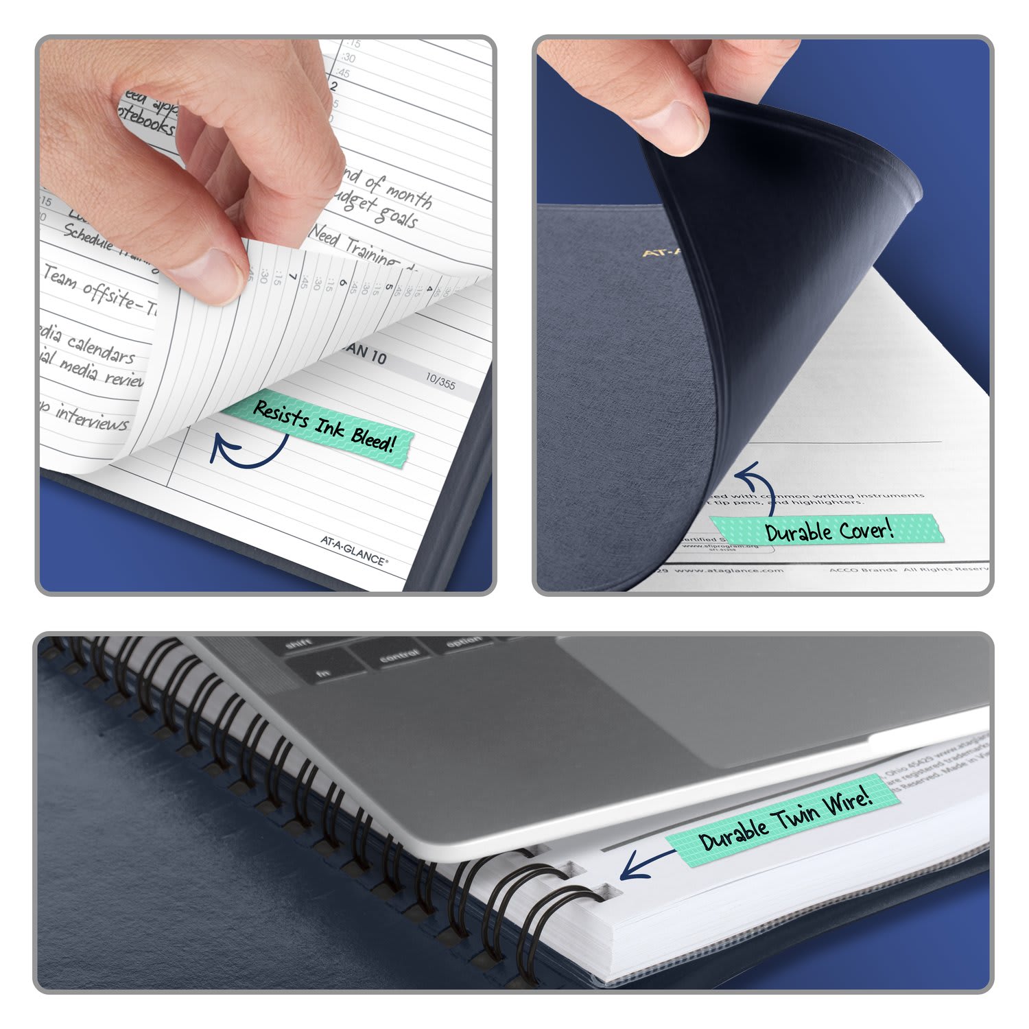 AT-A-GLANCE 2027 Weekly Appointment Book Planner, Navy, Large, 8 1/4in x 11in - Image 6