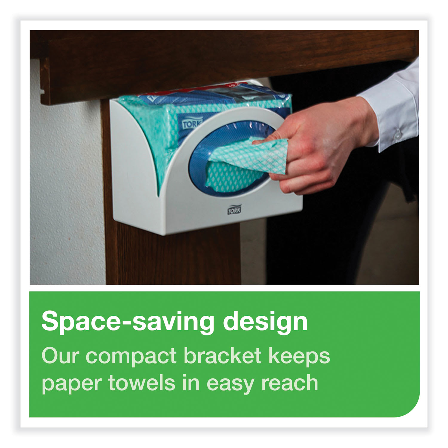 Tork Small Bracket Wiper Dispenser, 8.42 x 4.22 x 5.74, White - Image 6