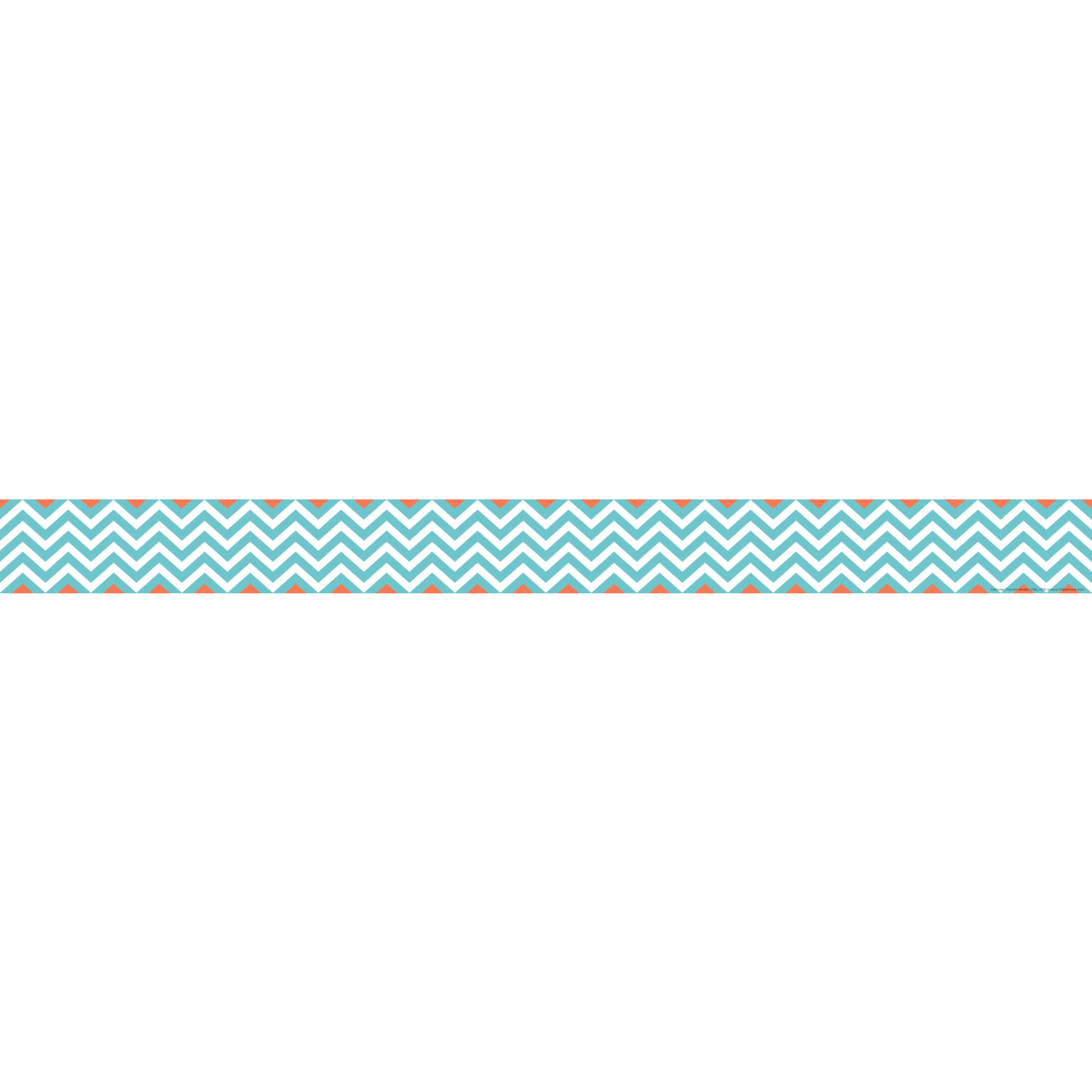 Barker Creek Double-Sided Straight-Edge Border Strips, 3in x 35in, Chevron Turquoise, Pack Of 12 - Image 3