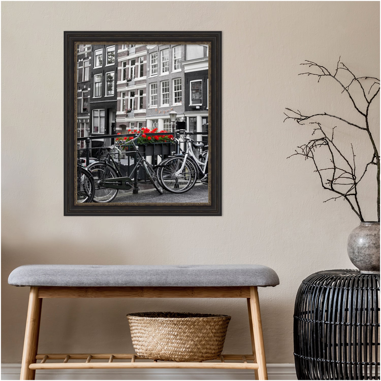 Amanti Art Narrow Picture Frame, 28in x 24in, Matted For 20in x 24in, Accent Bronze - Image 5