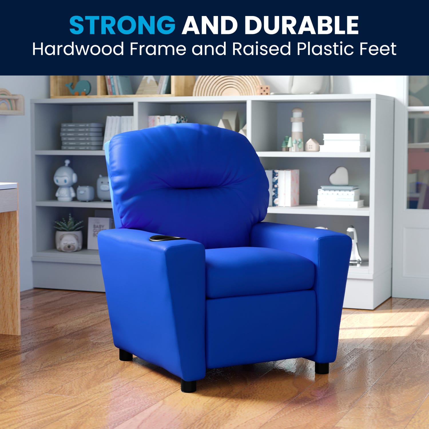 Flash Furniture Contemporary Kids Vinyl Recliner Accent Chair With Cup Holder Blue PopularChairscom Flash Furniture Contemporary Kids Vinyl Recliner Accent Chair With Cup Holder Blue PopularChairscom