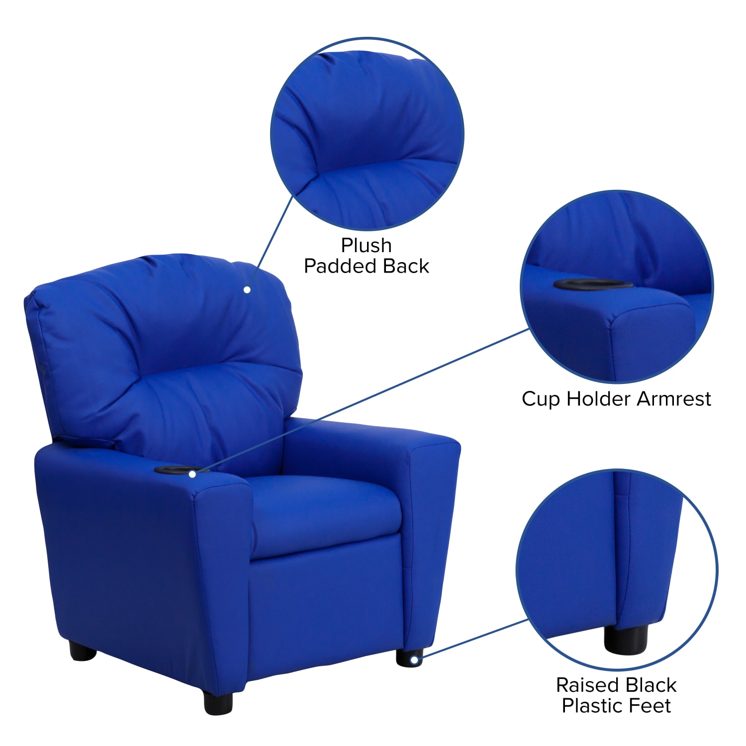 Flash Furniture Contemporary Kids Vinyl Recliner Accent Chair With Cup Holder Blue PopularChairscom Flash Furniture Contemporary Kids Vinyl Recliner Accent Chair With Cup Holder Blue PopularChairscom