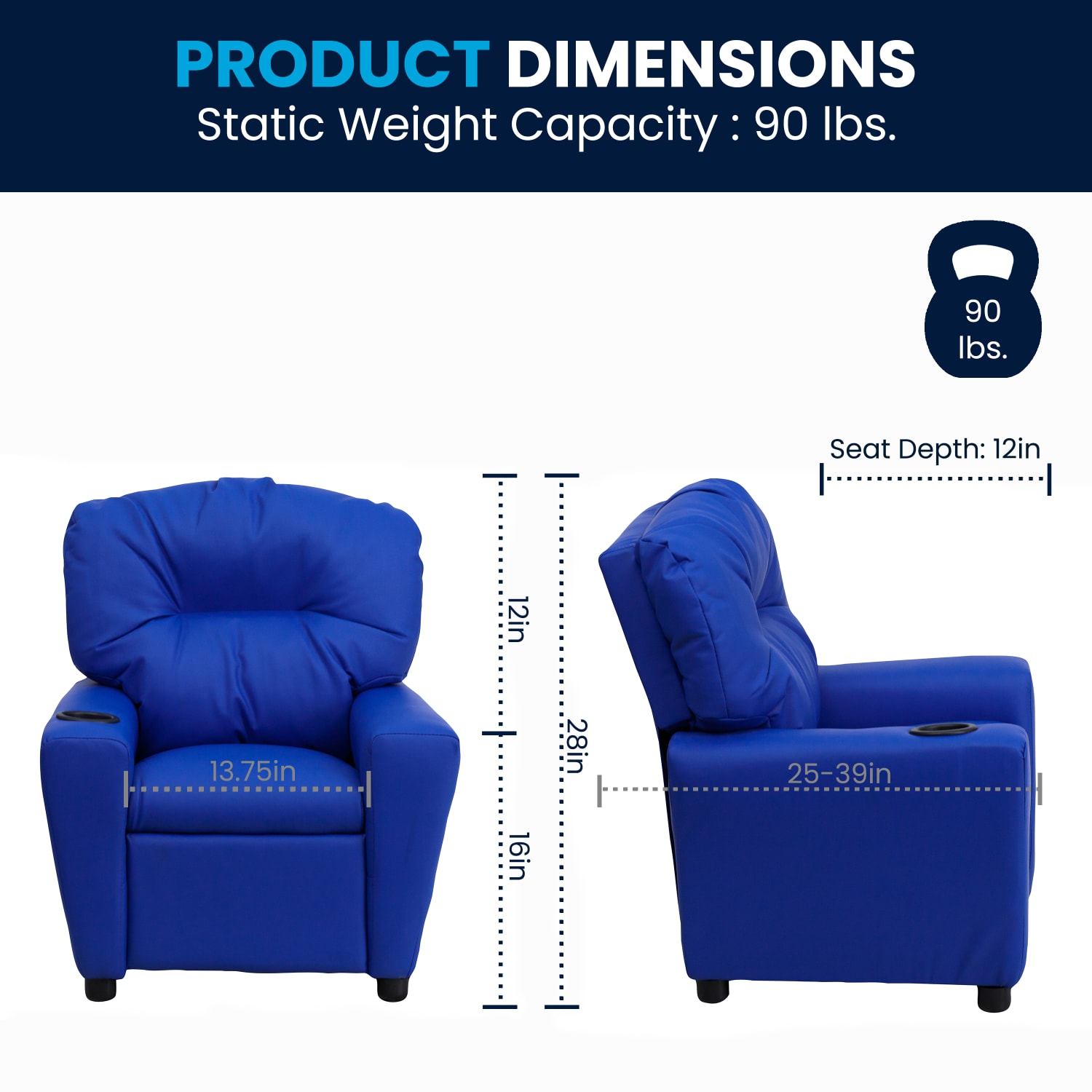 Flash Furniture Contemporary Kids Vinyl Recliner Accent Chair With Cup Holder Blue PopularChairscom Flash Furniture Contemporary Kids Vinyl Recliner Accent Chair With Cup Holder Blue PopularChairscom