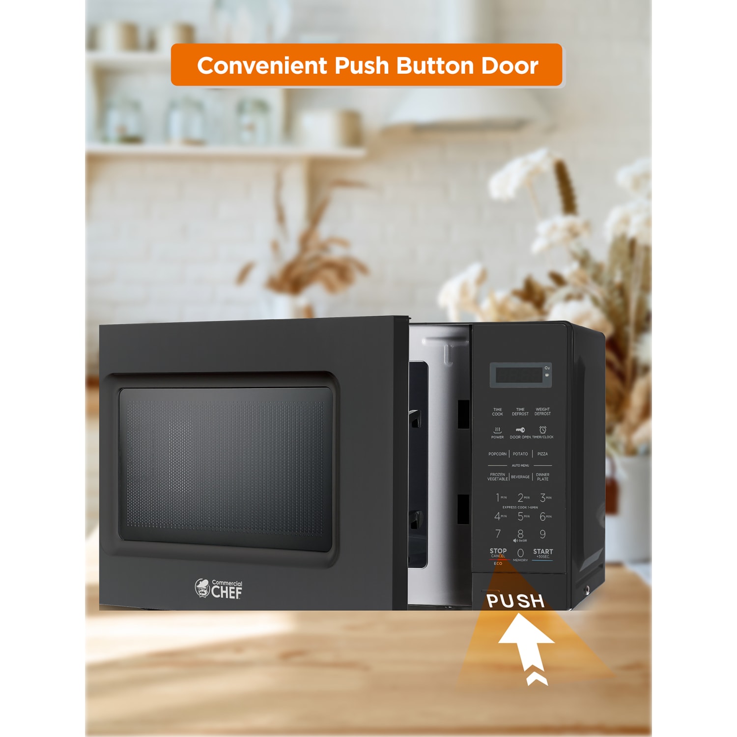 Commercial Chef Small Countertop Microwave With Digital Display,  0.7 Cu. Ft., Black - Image 6