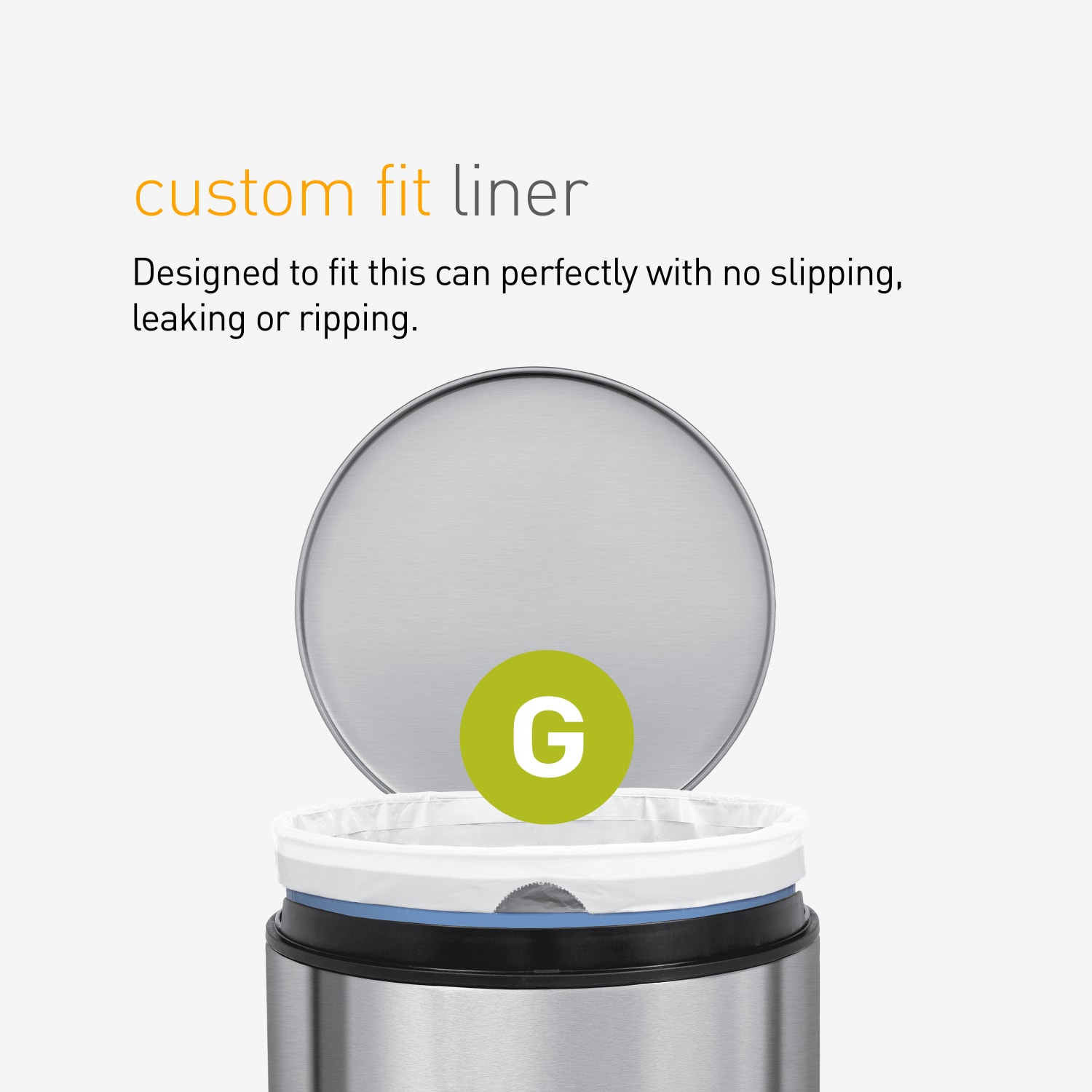 simplehuman Custom Fit Can Liners, G, 8 Gallons, White, Pack Of 240 Liners - Image 5