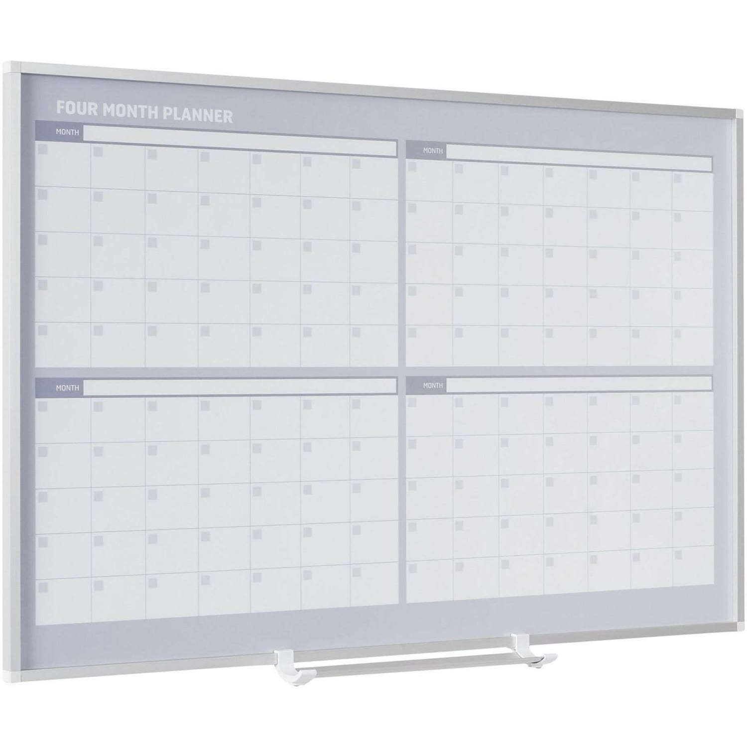 MasterVision 4-Month Magnetic Dry-Erase Planner, Monthly, 4 Month, Silver, White, Aluminum, 36inH x 48inW x - Image 4