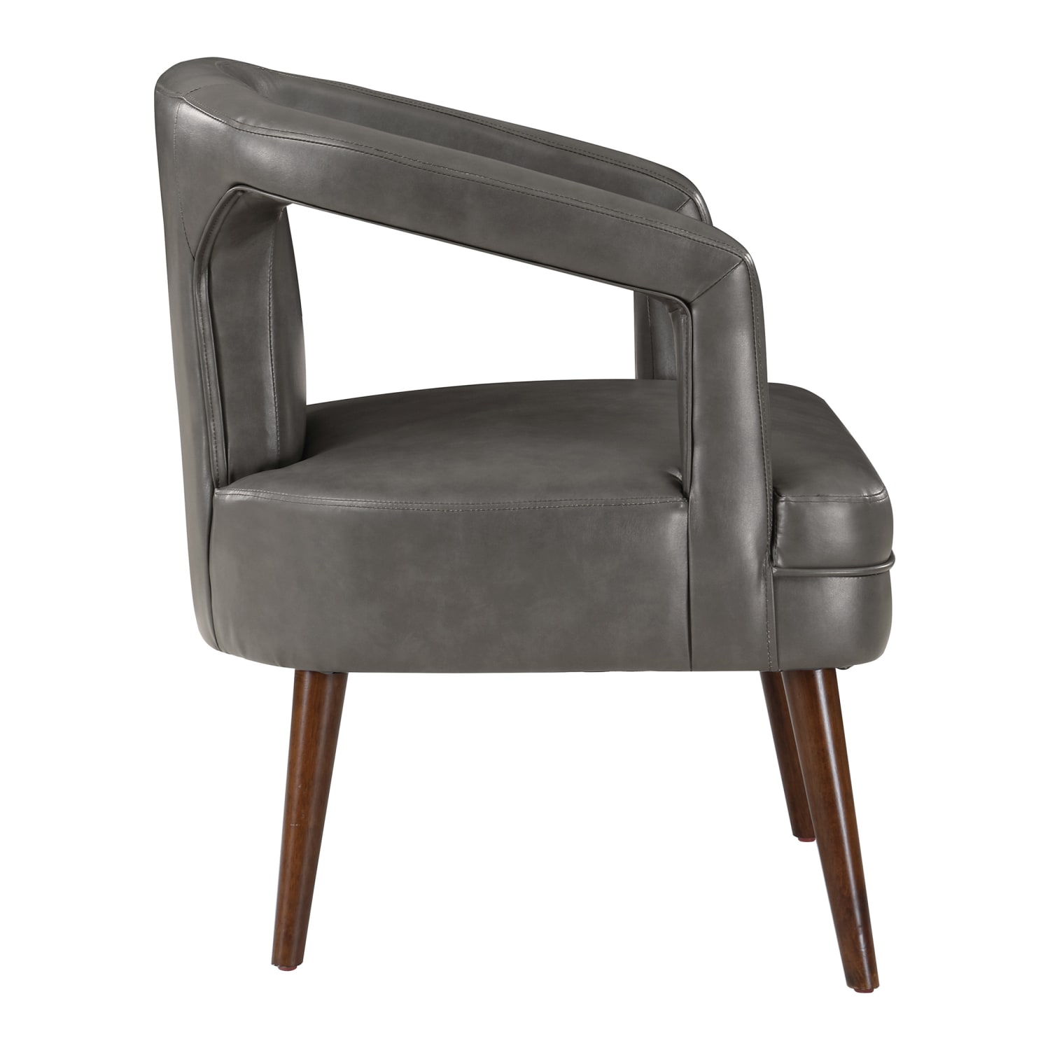 Office Star Mason Faux Leather Accent Guest Chair, Pewter - Image 4