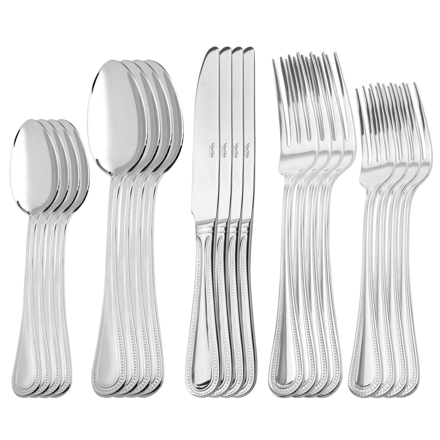 Martha Stewart Charles 20-Piece Flatware Set, Silver - Image 5