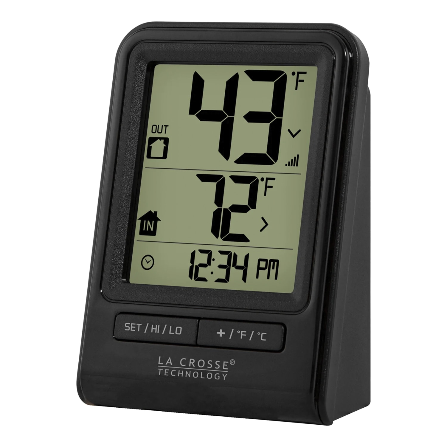 La Crosse Technology Battery-Powered LCD Wireless 2-Piece Digital Weather Thermometer Station With Hygrometer, Black - Image 3