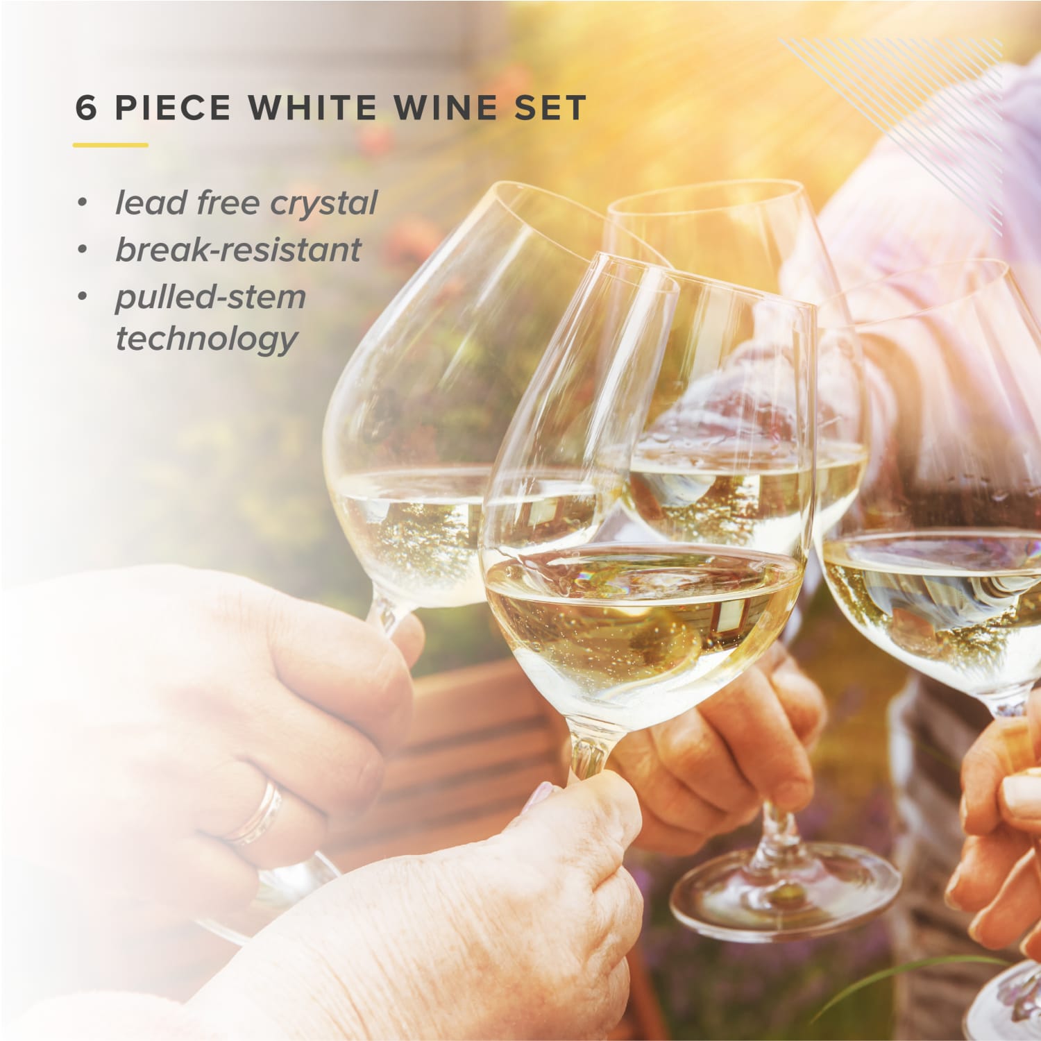 Table 12 White Wine Glasses, 14.5 Oz, Clear, Set Of 6 Glasses - Image 3