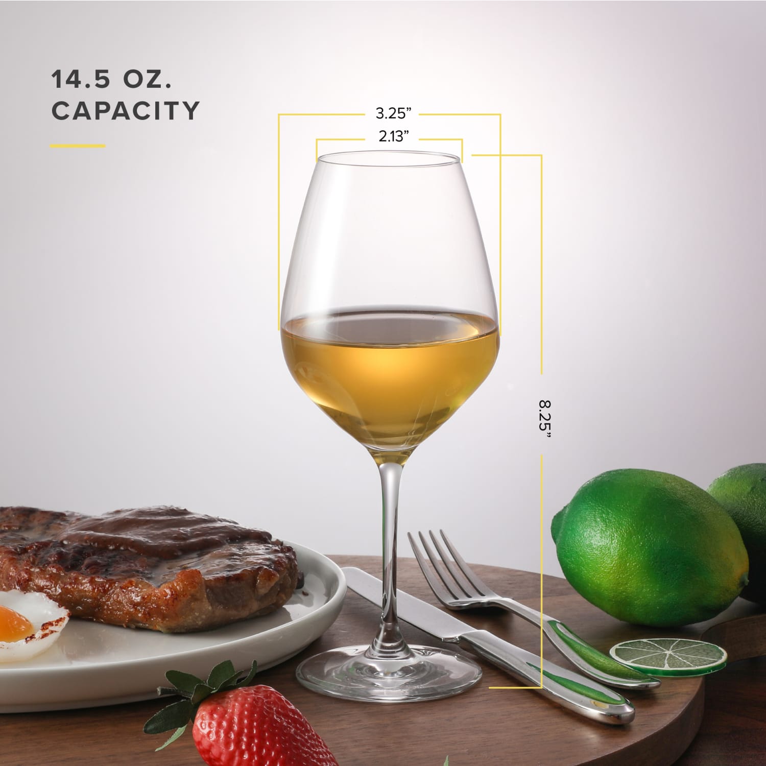 Table 12 White Wine Glasses, 14.5 Oz, Clear, Set Of 6 Glasses - Image 5