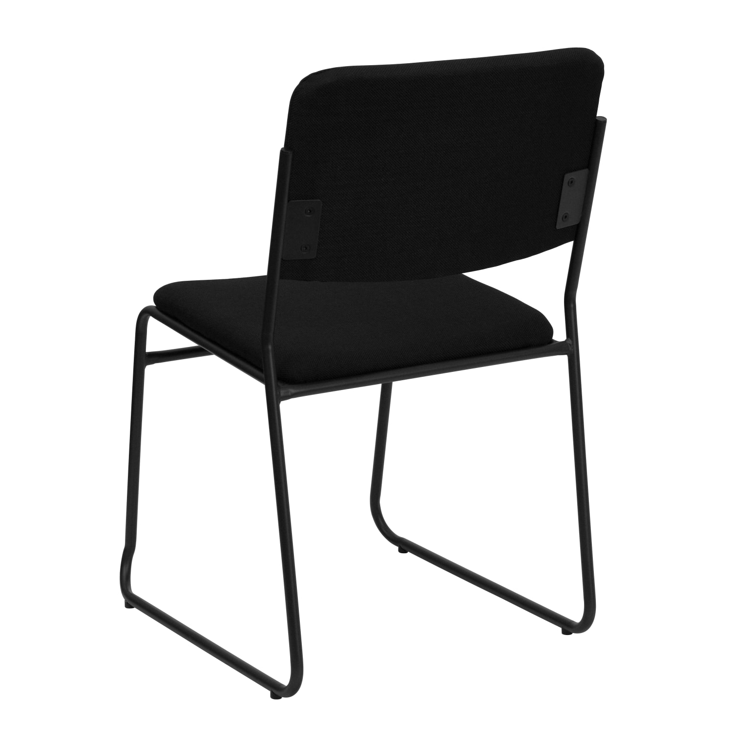 Flash Furniture HERCULES Series High Density Stacking Chair With Sled Base Fabric Upholstery Black PopularChairscom