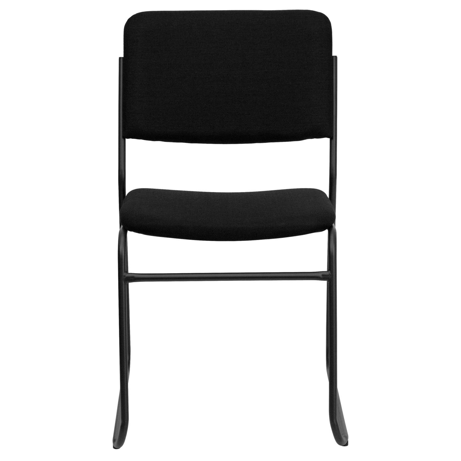 Flash Furniture HERCULES Series High Density Stacking Chair With Sled Base Fabric Upholstery Black PopularChairscom