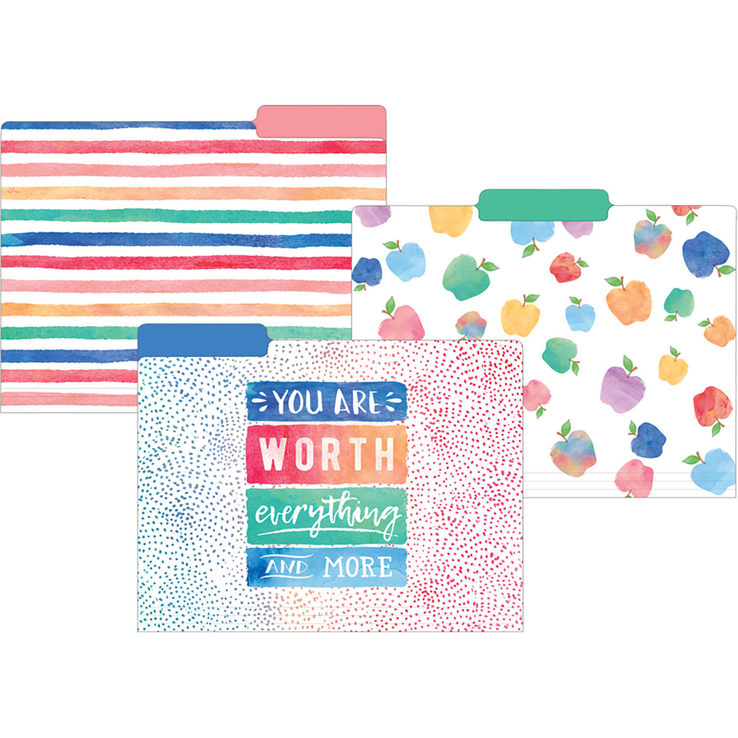 Teacher Created Resources File Folders, Letter Size, Watercolor, 12 Per Pack, Set Of 2 Packs - Image 3