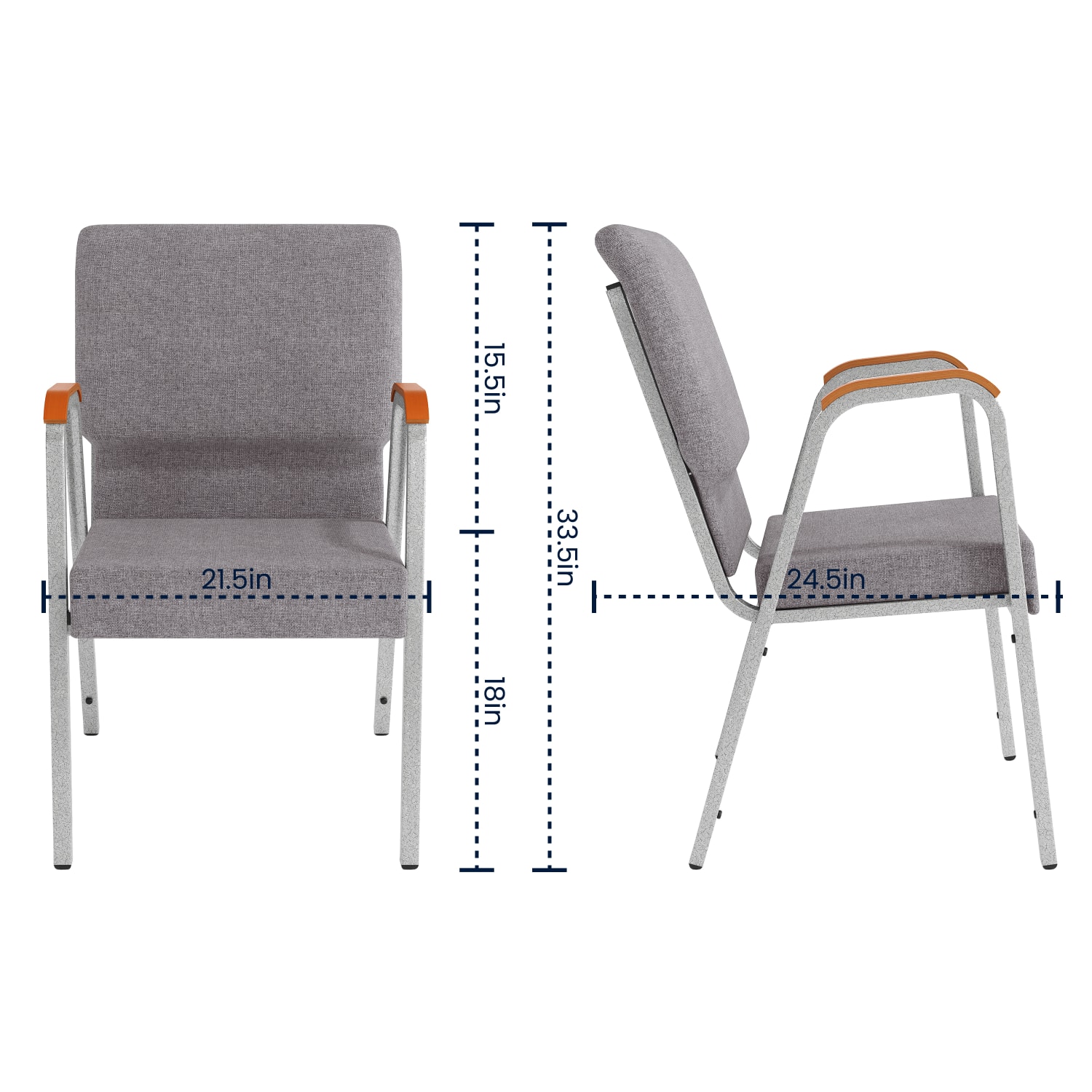 Flash Furniture HERCULES Series Stacking Wood Accent Arm Church Chair GraySilver PopularChairscom