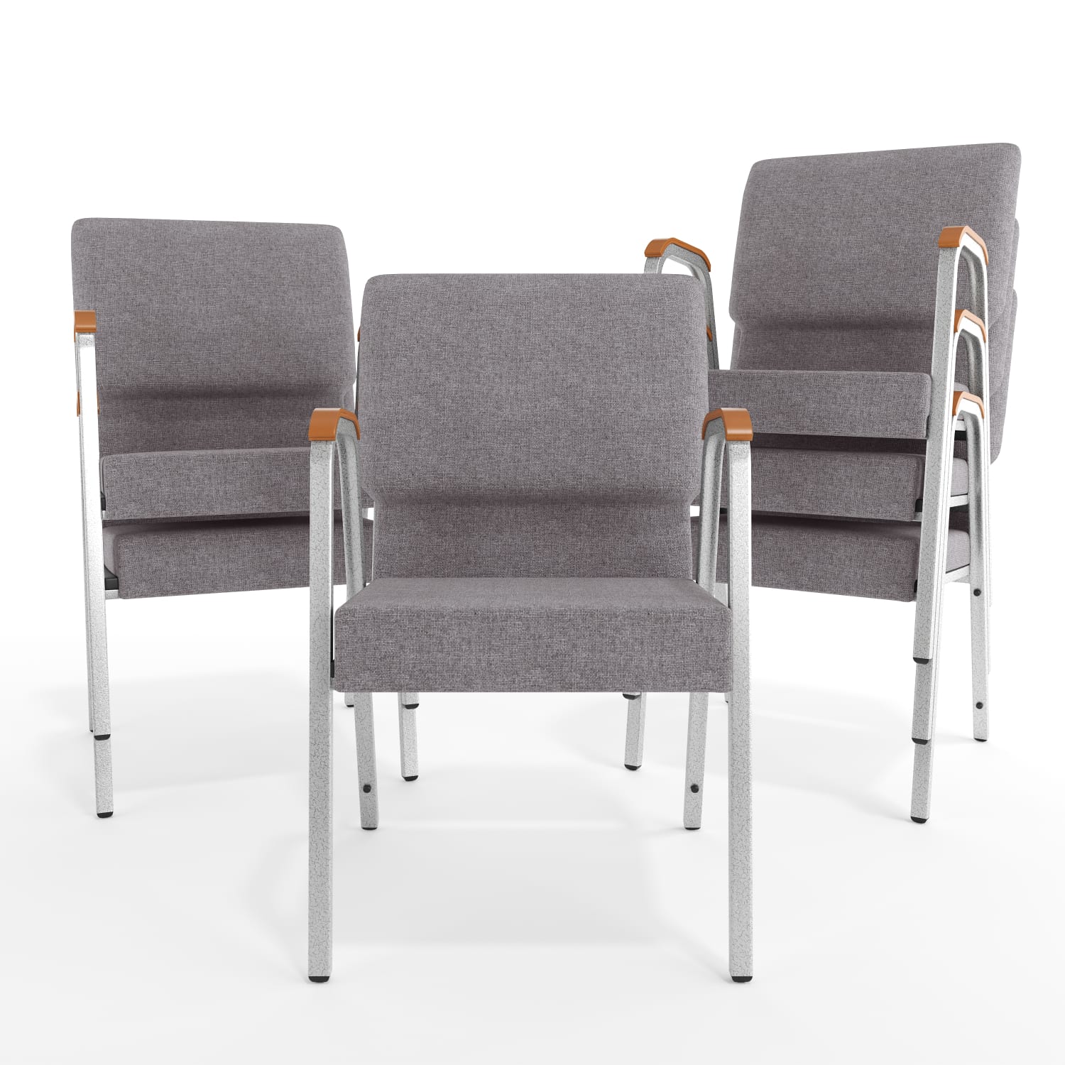 Flash Furniture HERCULES Series Stacking Wood Accent Arm Church Chair GraySilver PopularChairscom
