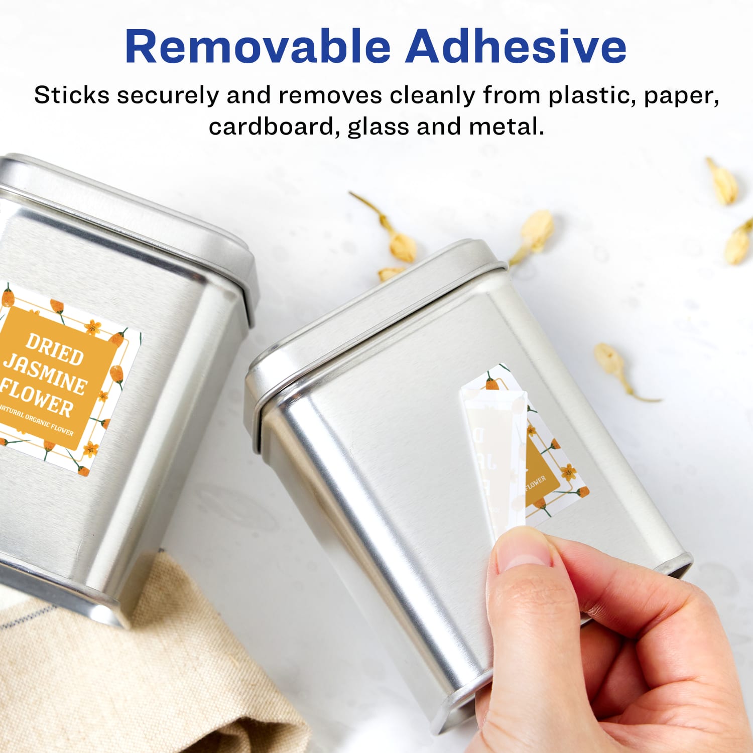 Avery Removable Labels With Sure Feed, 94102-RMP15, Square, 3/4in x 3/4in, White, Pack Of 1,200 Labels - Image 3