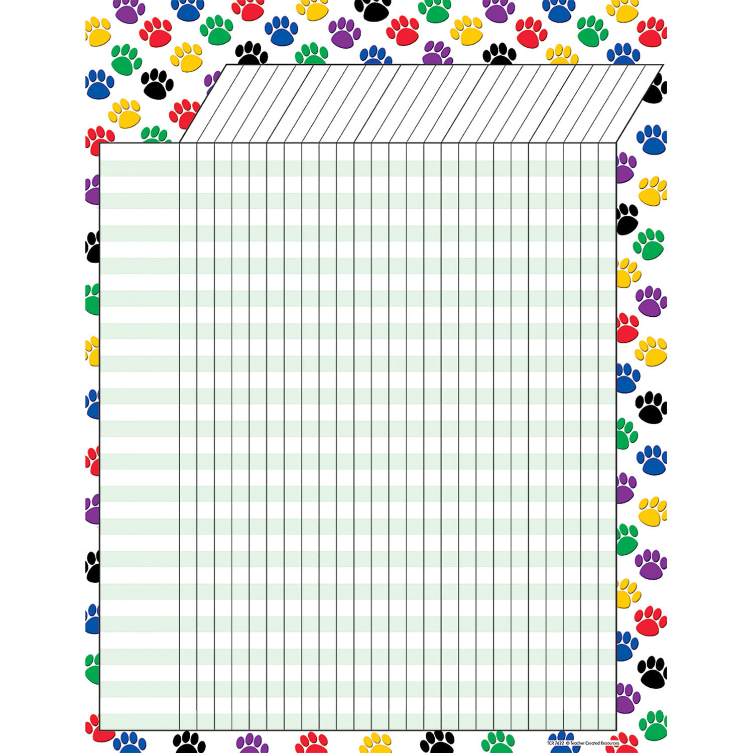 Teacher Created Resources Incentive Chart, Colorful Paw Prints, Pack Of 6 - Image 3