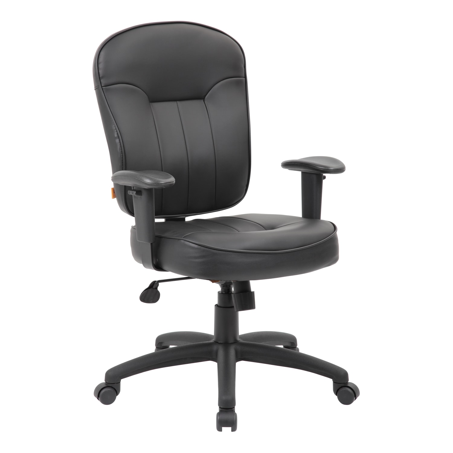 Boss Office Products Bonded Leather Mid-Back Task Chair, Black