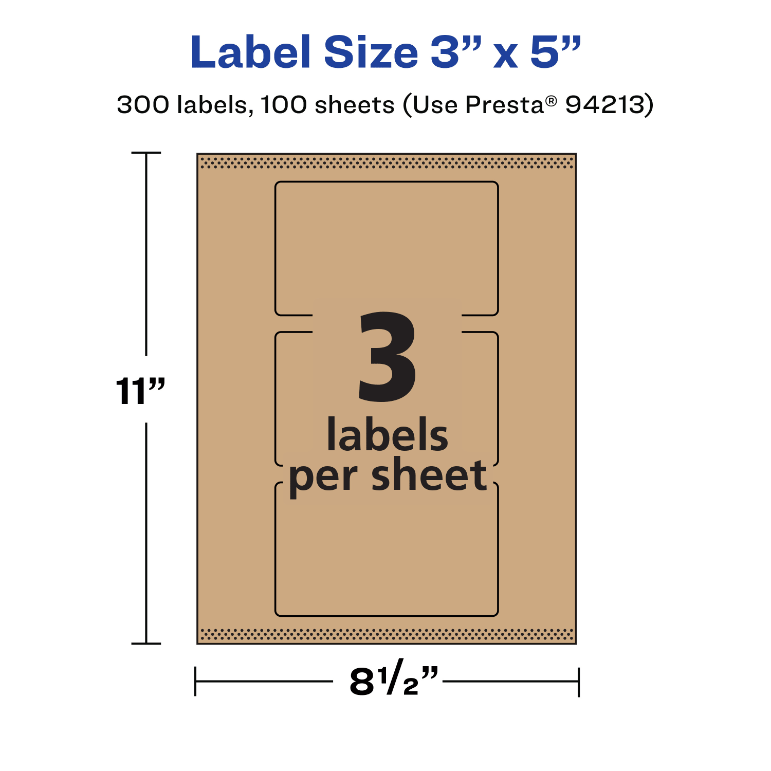 Avery Kraft Permanent Labels With Sure Feed, 94213-KMP100, Rectangle, 3in x 5in, Brown, Pack Of 300 - Image 6