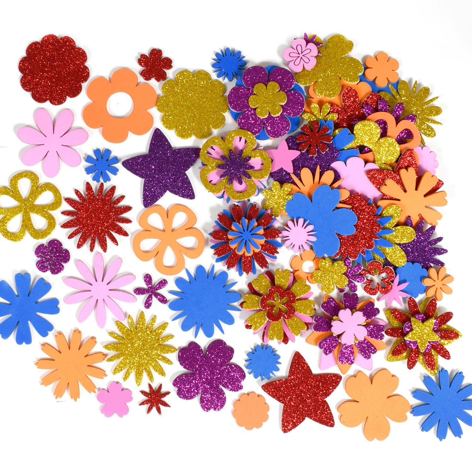Ready 2 Learn Glitter Foam Stickers, Stacking Flowers, 144 Stickers Per Pack, Set Of 3 Packs - Image 5