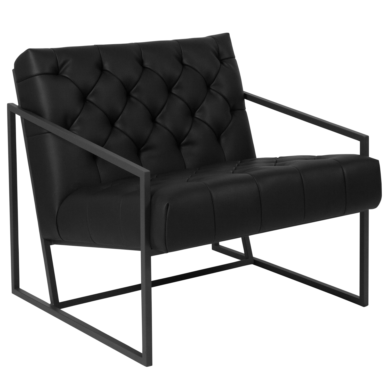 Flash Furniture HERCULES Madison Series LeatherSoft Tufted Lounge Chairs, Black