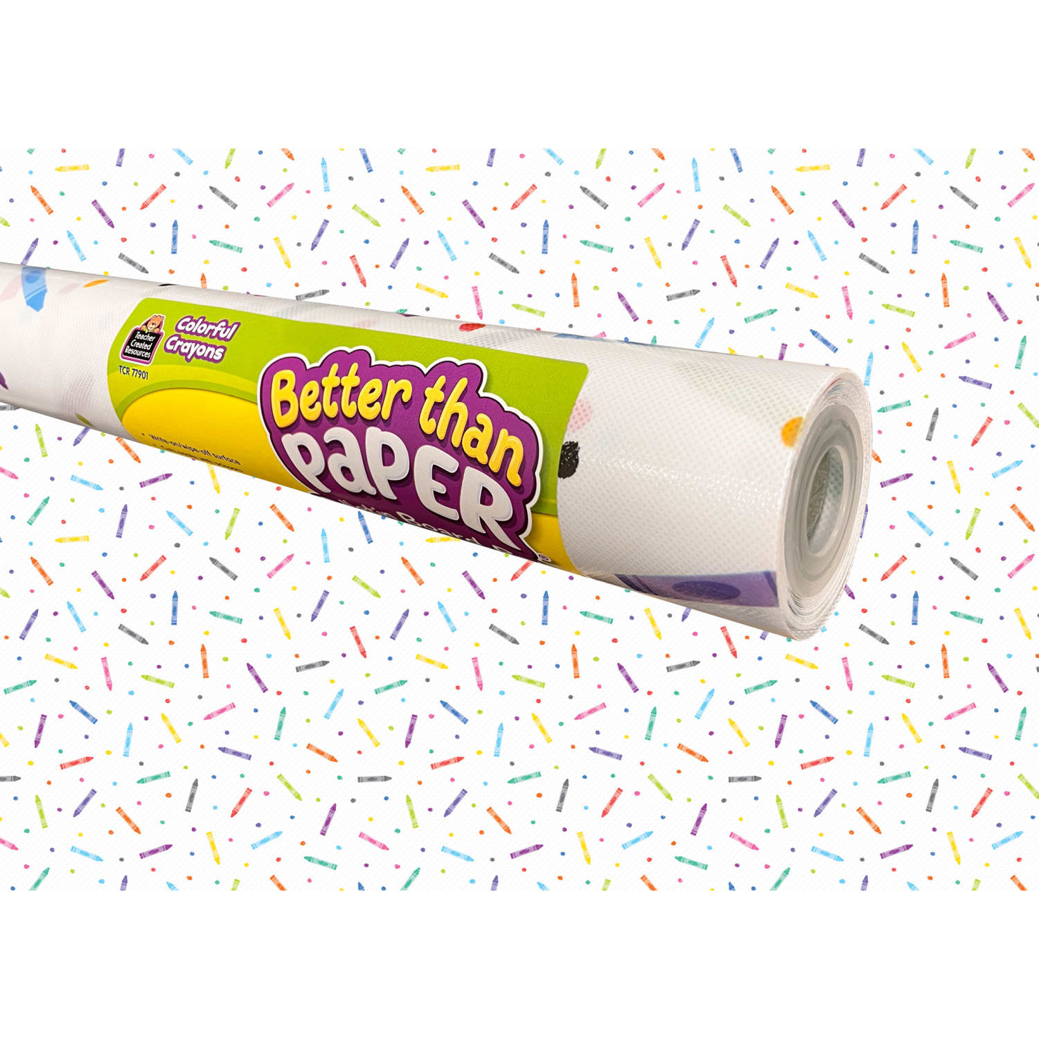 Teacher Created Resources Better Than Paper Bulletin Board Rolls, Colorful Crayons, Pack Of 4 Rolls - Image 3