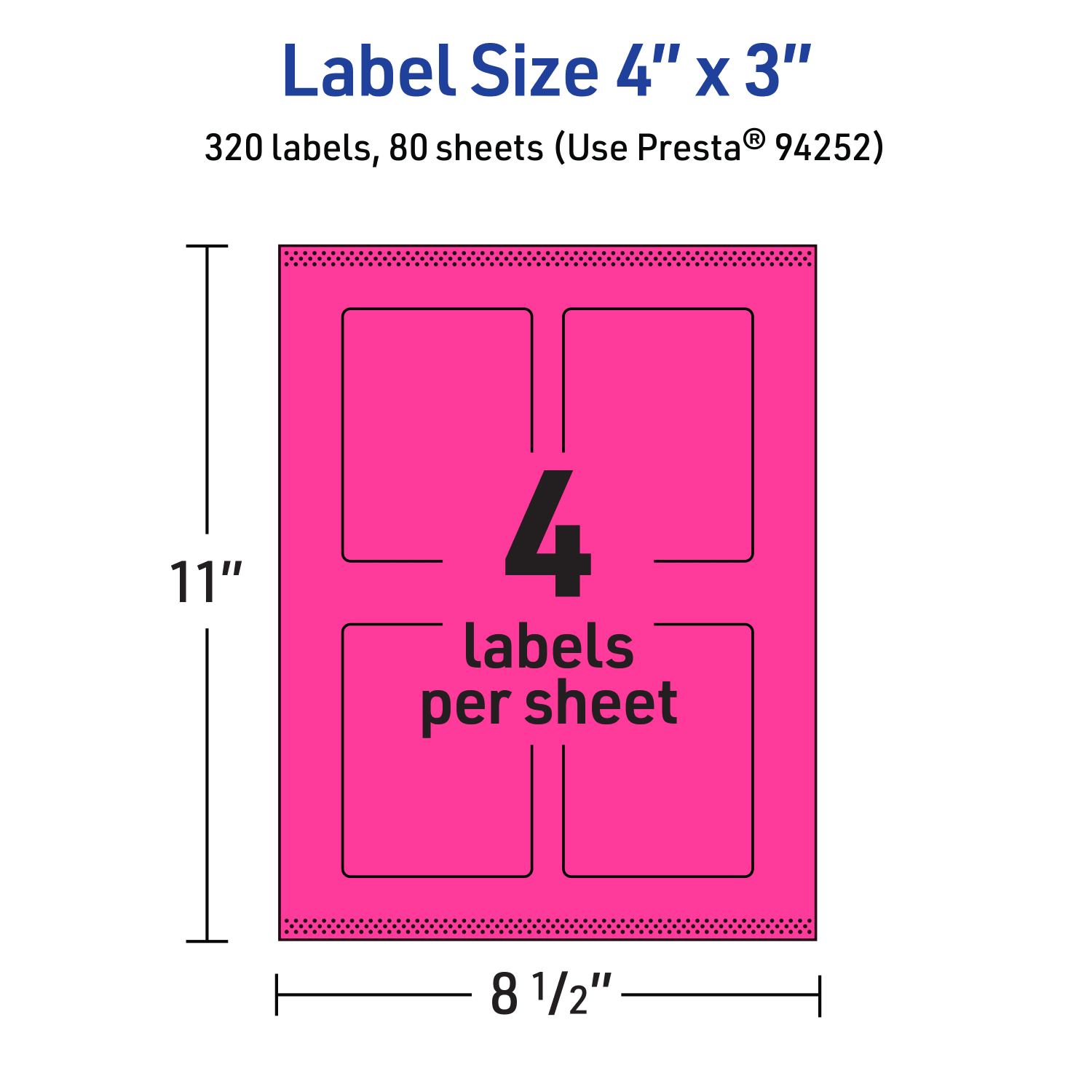 Avery Print-To-The-Edge Labels With Sure Feed Technology, 94252-NMP80, Rectangle, 4in x 3in, Matte Neon Magenta, Pack of 320 - Image 6