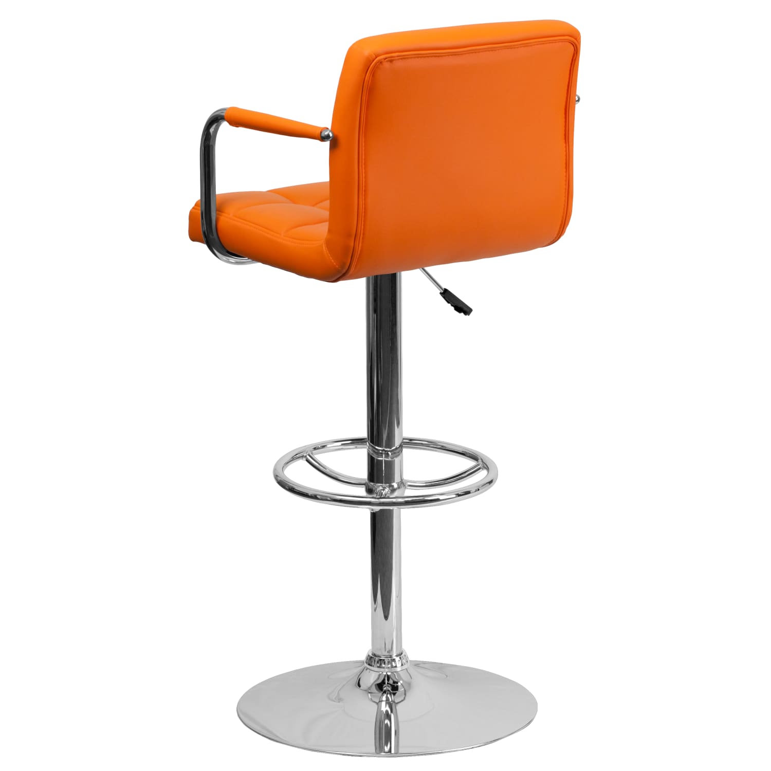 Flash Furniture Contemporary Quilted Vinyl Adjustable Height Bar Stool, Orange - Image 8
