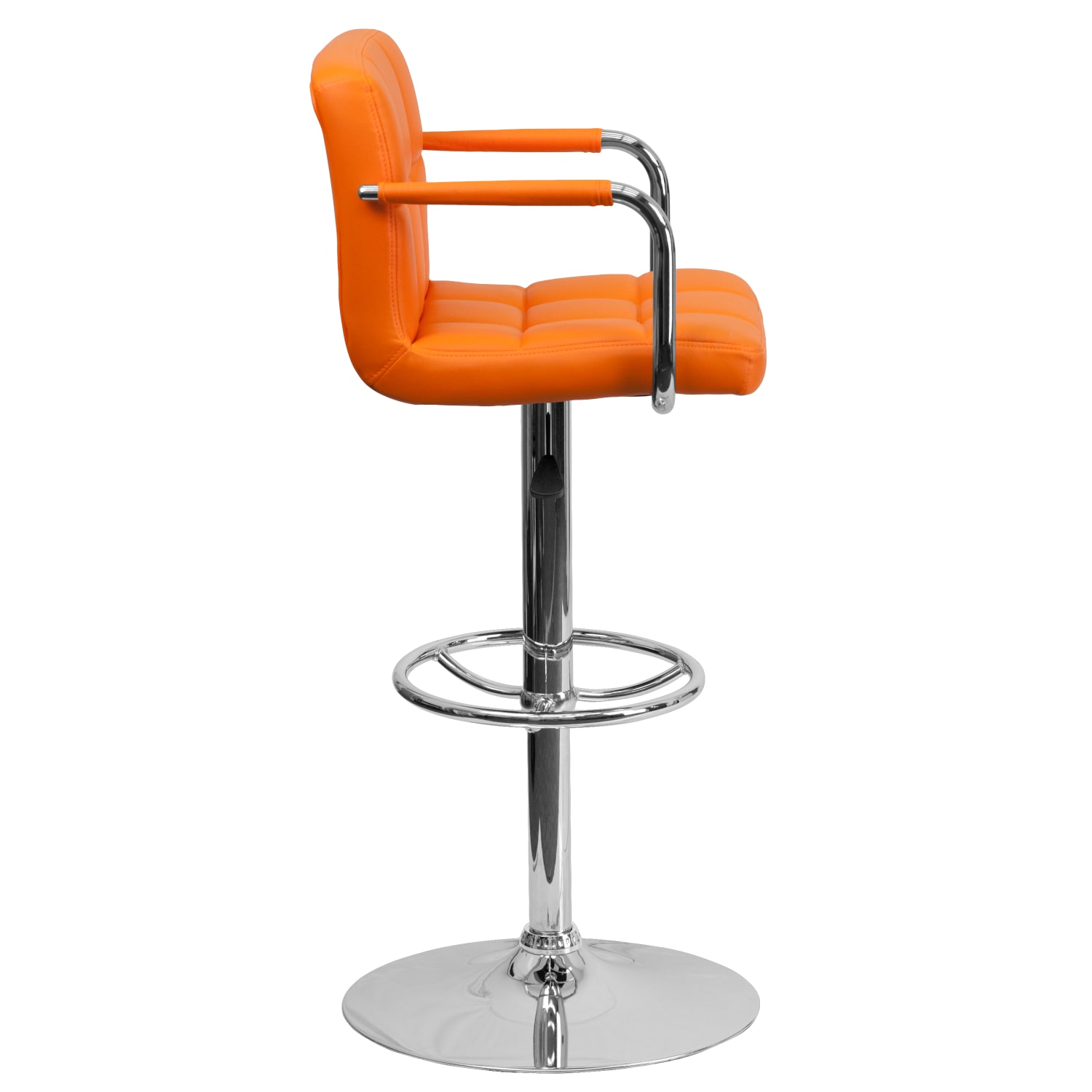 Flash Furniture Contemporary Quilted Vinyl Adjustable Height Bar Stool, Orange - Image 10