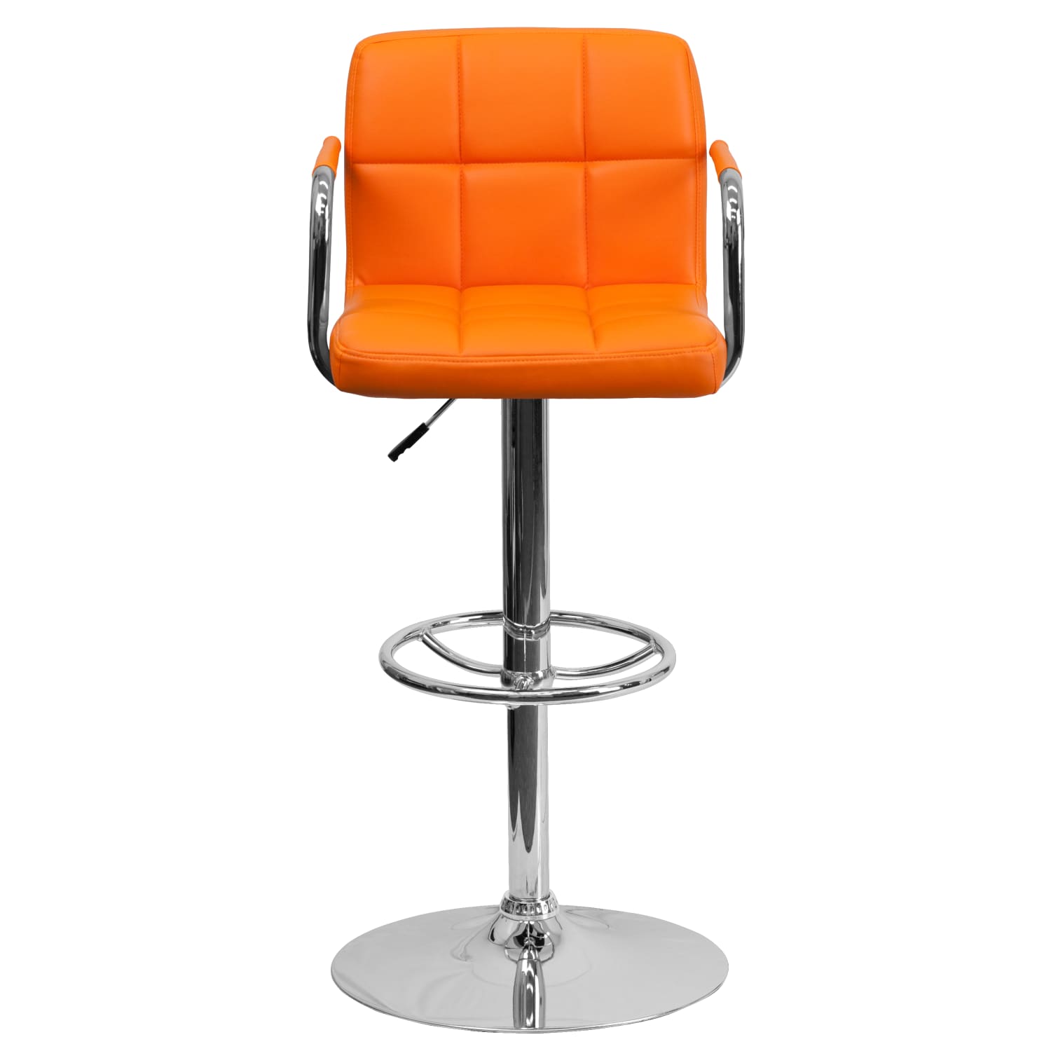 Flash Furniture Contemporary Quilted Vinyl Adjustable Height Bar Stool, Orange - Image 11