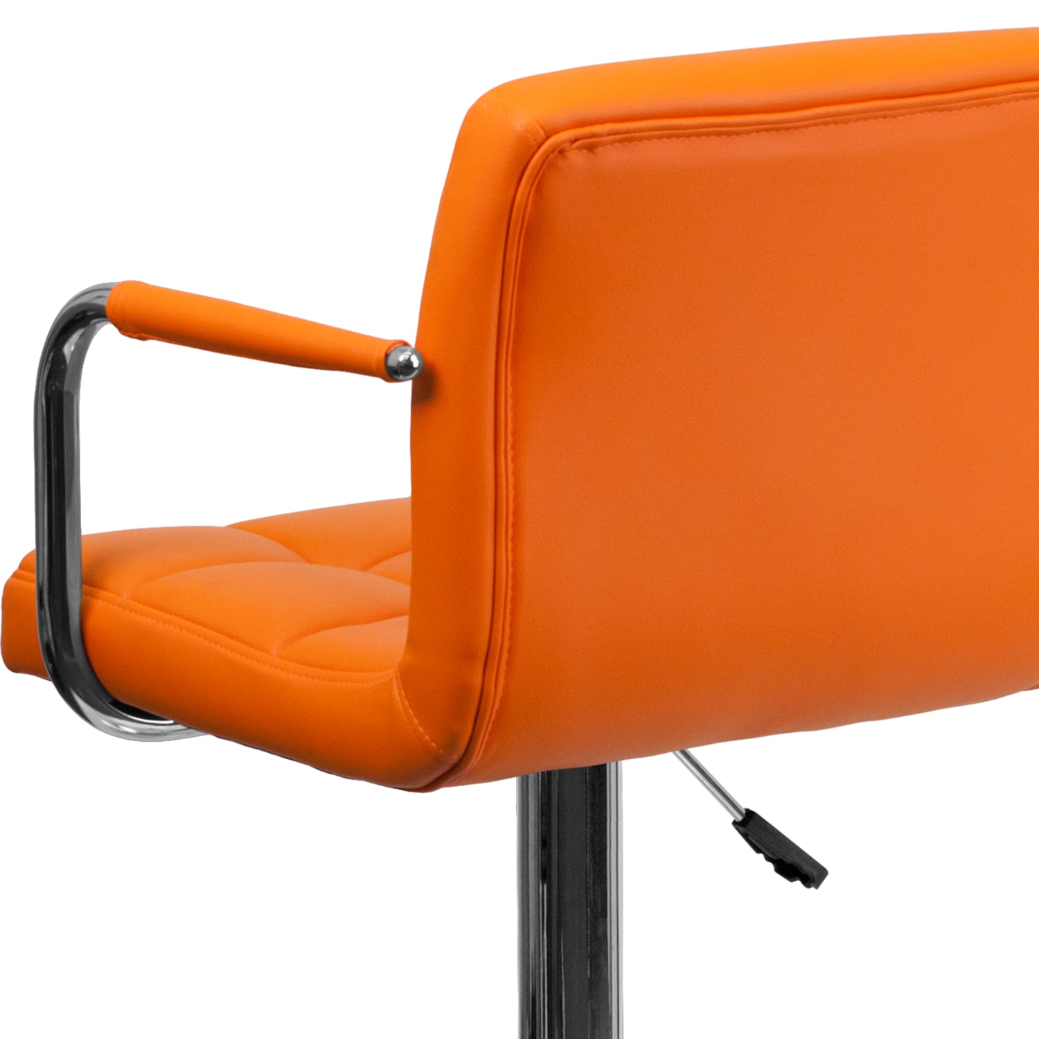 Flash Furniture Contemporary Quilted Vinyl Adjustable Height Bar Stool, Orange - Image 12