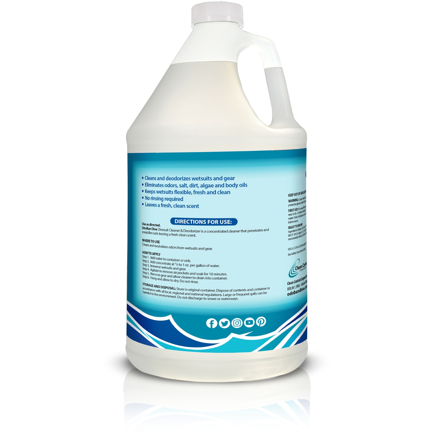 OdoBan Dive No-Rinse Wetsuit Cleaner Concentrate, Fresh Scent, 1 Gallon - Image 3