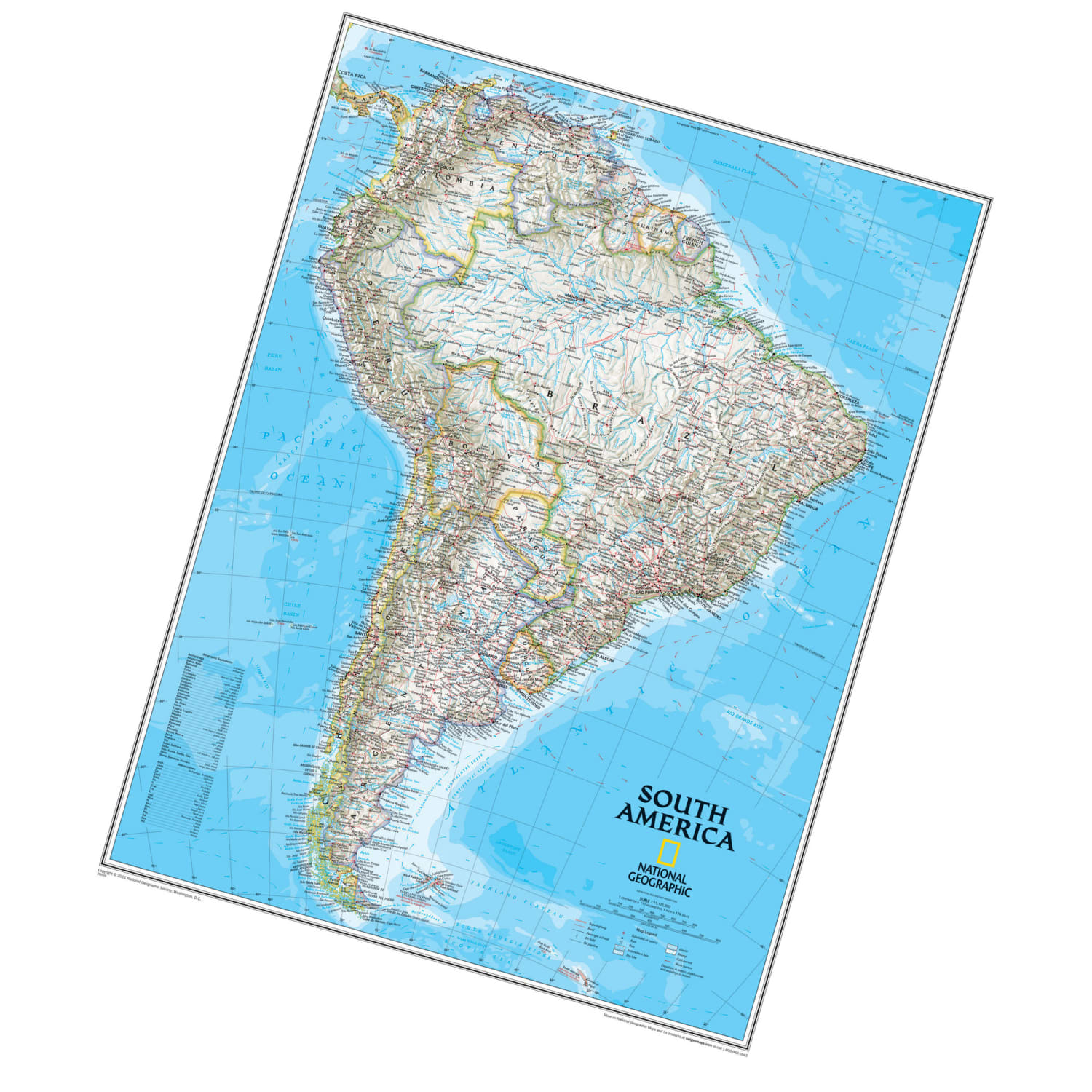 National Geographic South America Classic Map, Laminated - Image 3