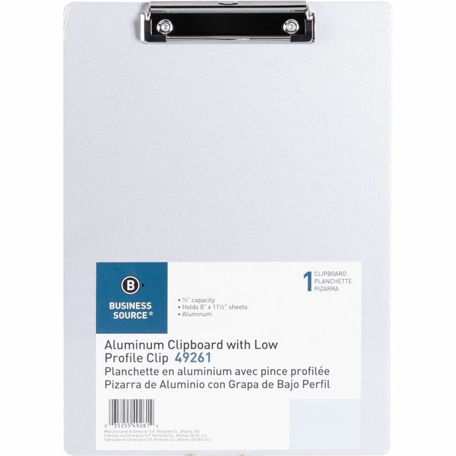 Business Source Aluminum Clipboard - 8 1/2in x 11in Sheet Size - Aluminum - Silver - 1 Each - Image 5