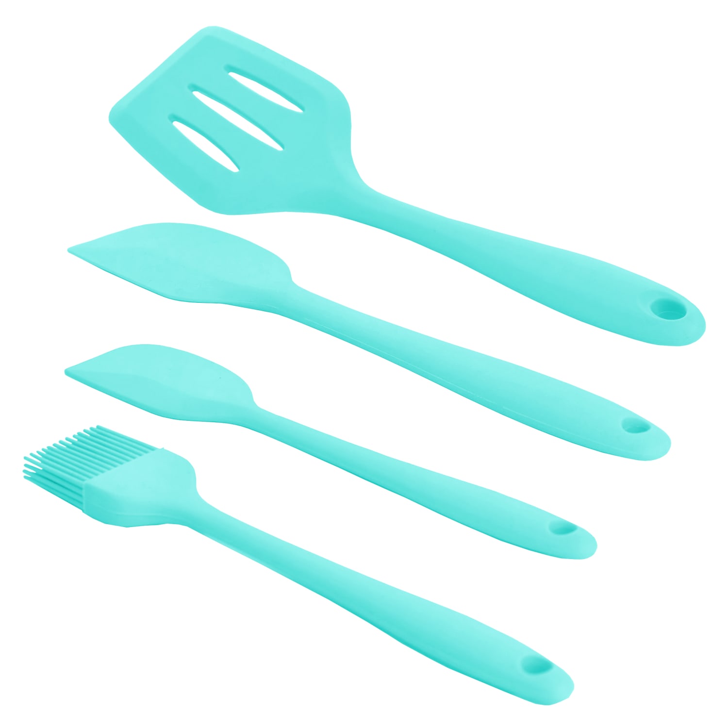 MegaChef 12-Piece Silicone Kitchen Utensil Set, Light Teal - Image 4