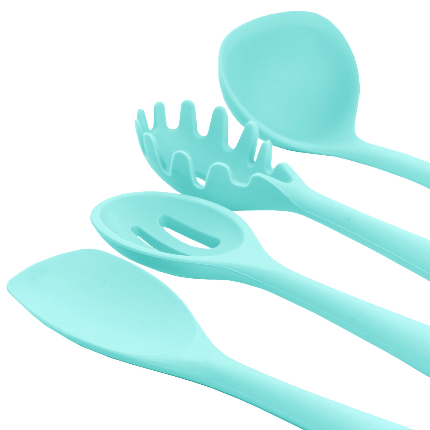 MegaChef 12-Piece Silicone Kitchen Utensil Set, Light Teal - Image 5