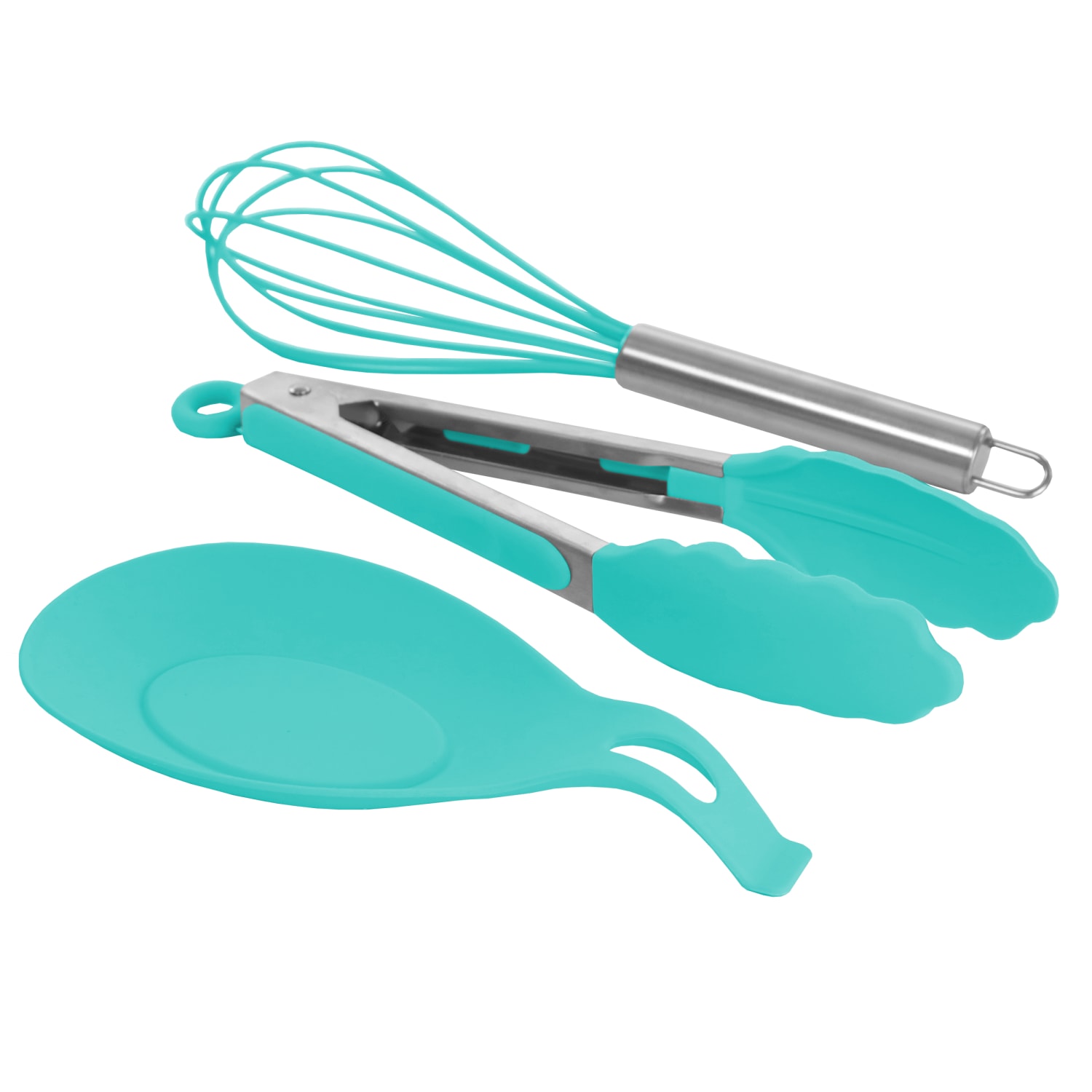 MegaChef 12-Piece Silicone Kitchen Utensil Set, Light Teal - Image 6