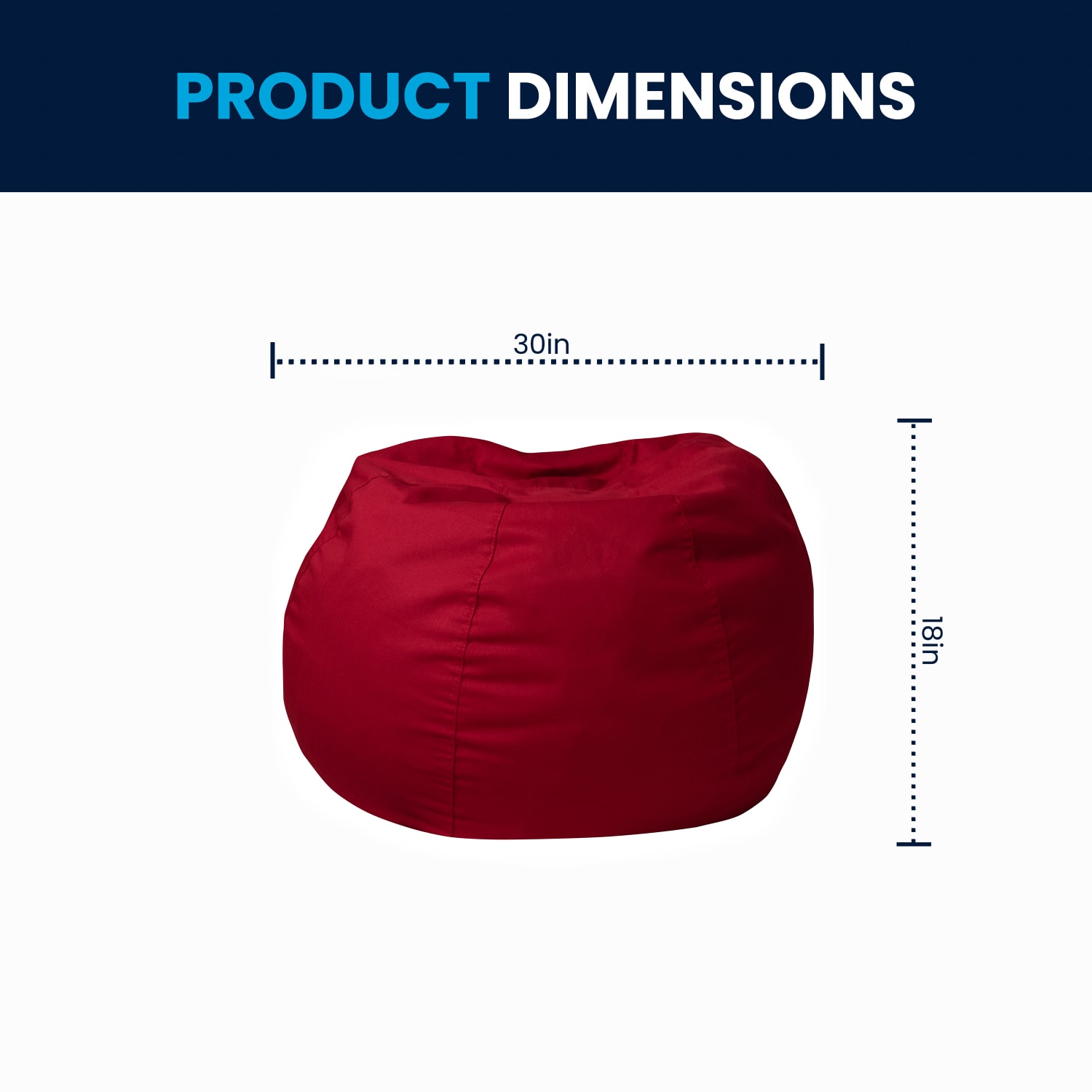 Flash Furniture Small Bean Bag Chair For Kids And Teens, Red - Image 9