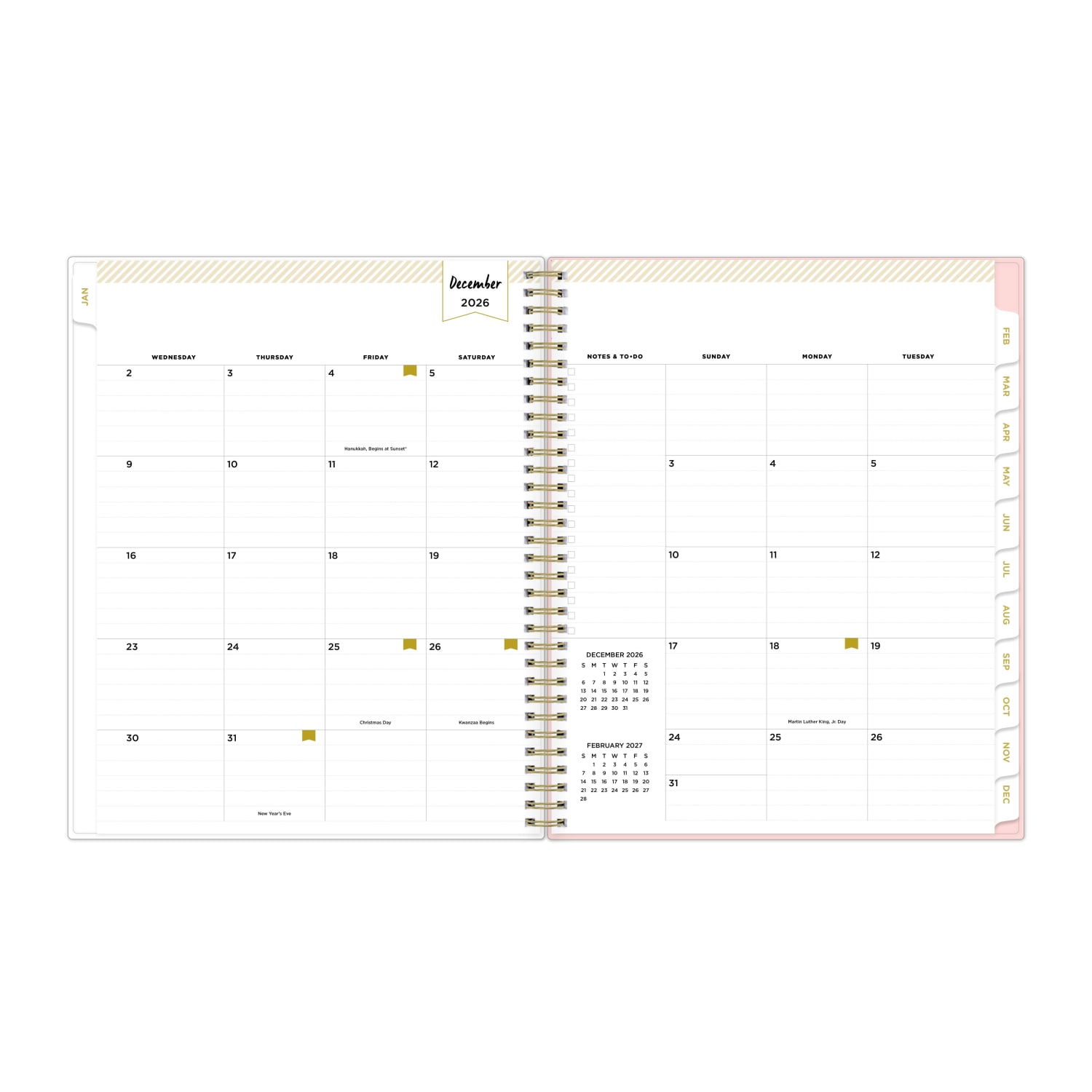 2027 Blue Sky Coming Up Roses Blush Weekly/Monthly Planning Calendar, 8.5x11, 0%, CYO, Jan-Dec, RY27 - Image 4
