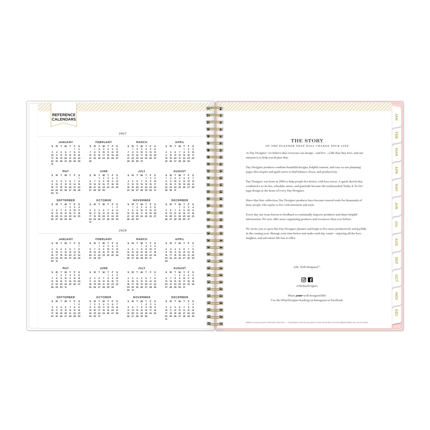 2027 Blue Sky Coming Up Roses Blush Weekly/Monthly Planning Calendar, 8.5x11, 0%, CYO, Jan-Dec, RY27 - Image 6