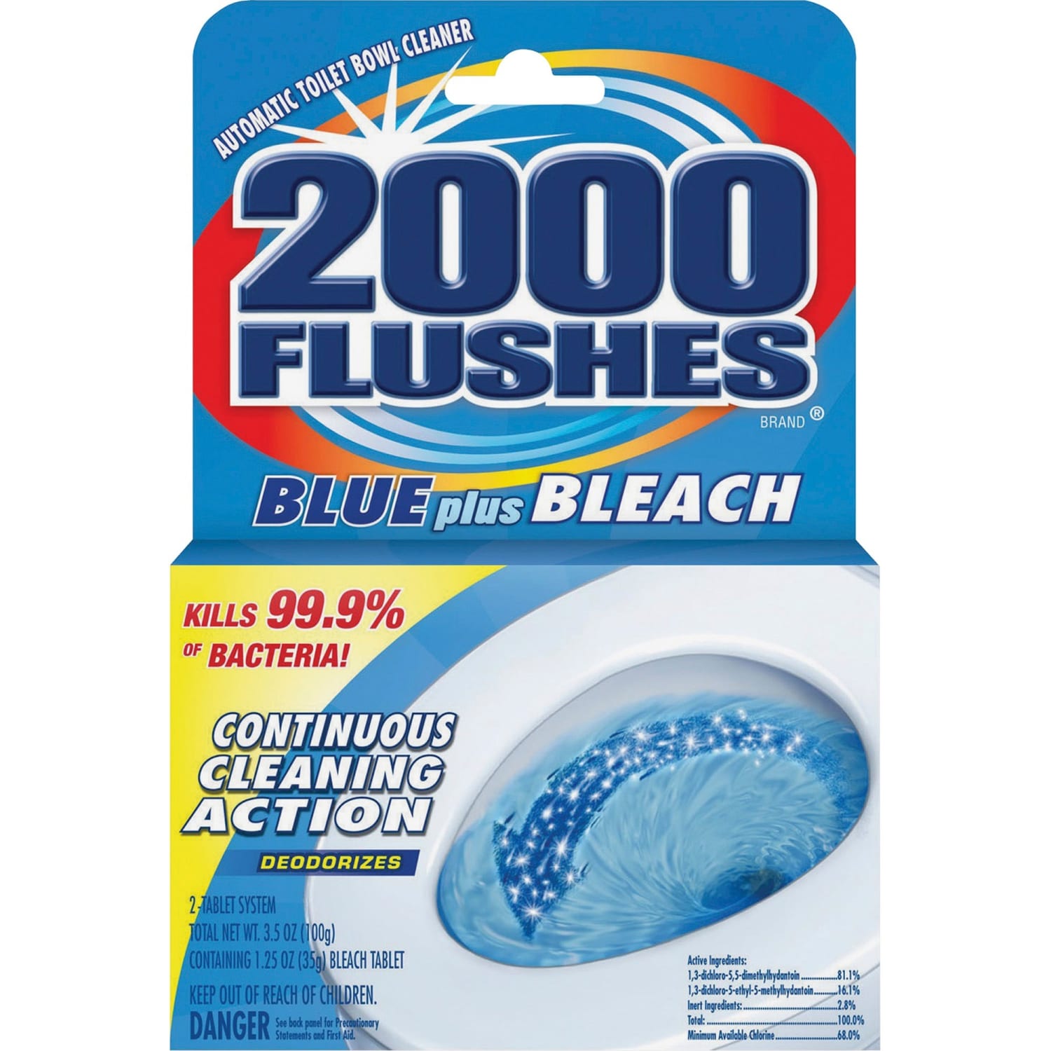WD-40 2000 Flushes Blue/Bleach Bowl Cleaner Tablets - Concentrate Tablet - 3.50 oz (0.22 lb) - 12 / Carton - Blue - Image 3
