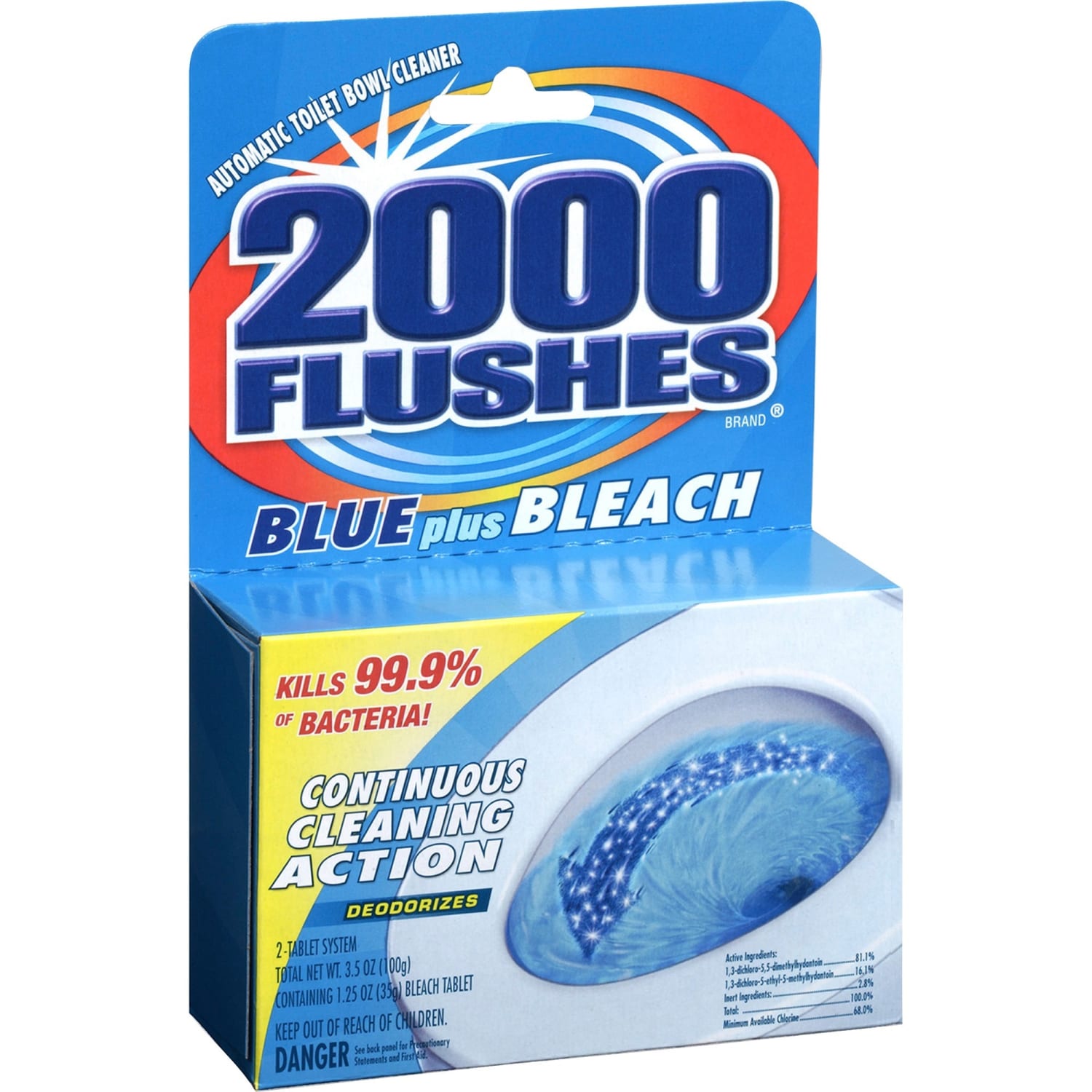 WD-40 2000 Flushes Blue/Bleach Bowl Cleaner Tablets - Concentrate Tablet - 3.50 oz (0.22 lb) - 12 / Carton - Blue - Image 4
