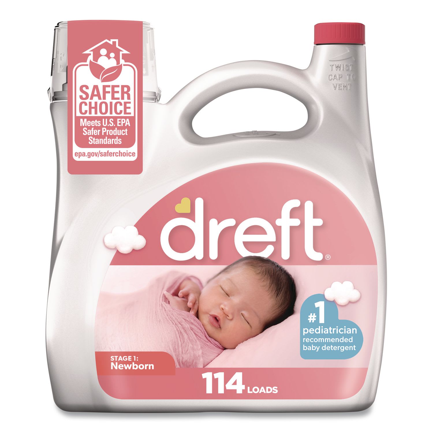 Dreft Ultra Laundry Detergent, Baby Powder Scent, 150 oz Bottle, 4/Carton - Image 3