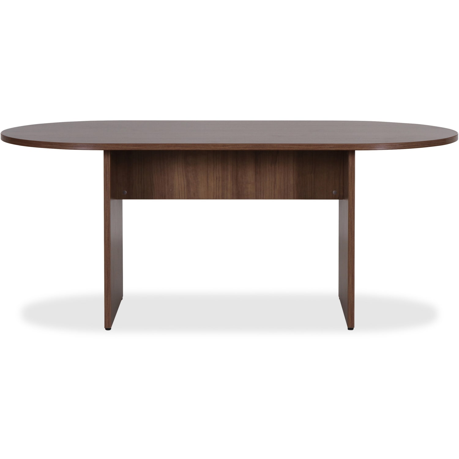 Lorell Essentials Laminate Oval Conference Table, 29-1/2inH x 72inW x 36inD, Walnut - Image 3