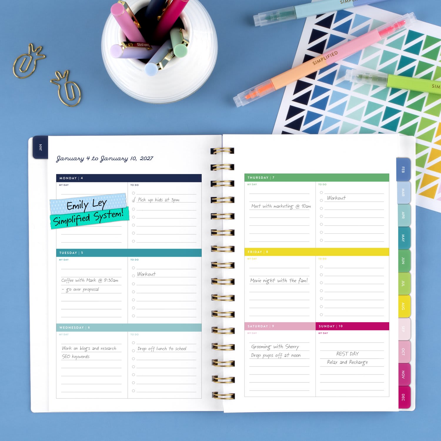 Simplified by Emily Ley for AT-A-GLANCE 2027 Weekly Monthly Planner, Happy Stripe, Small, 5 1/2in x 8 1/2in - Image 3